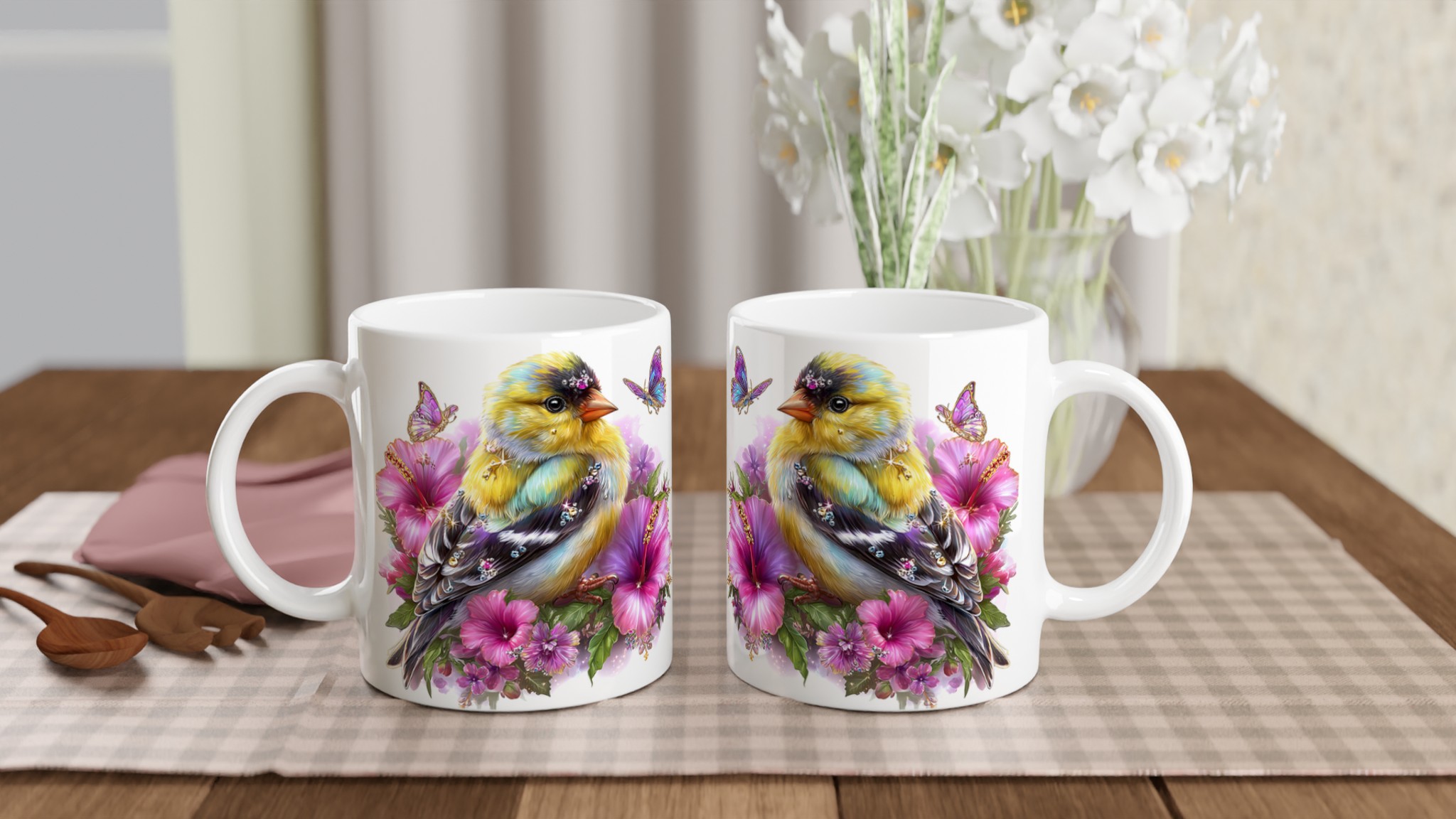 Förtrollande Fågel & Hibiskus Keramisk Mugg – Ett Konstverk för Varje Sip i Valfri Färg! 10 a9a2e91e-a707-4969-84b5-470fa4612dd2