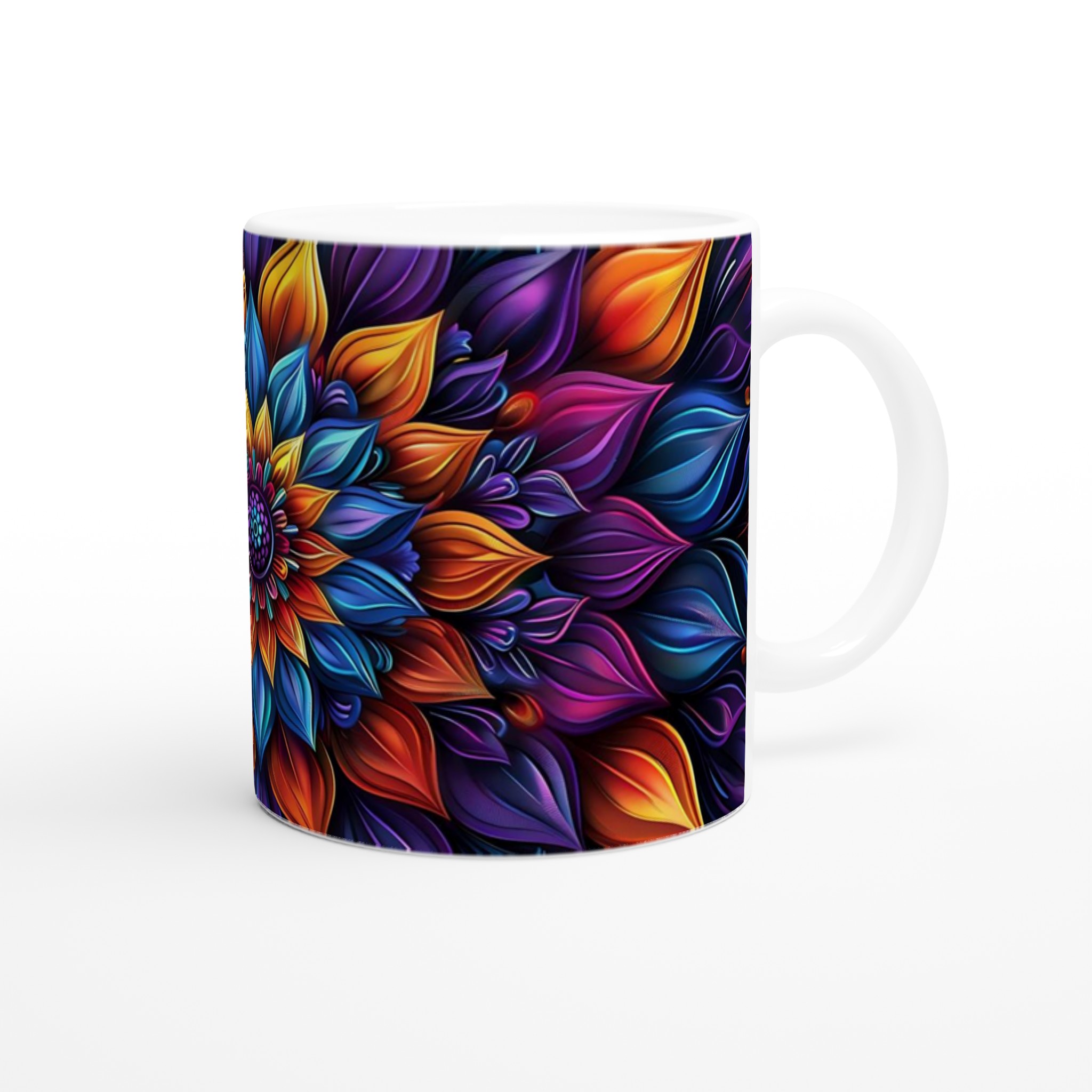 Abstrakt Mandala Konst Mugg – Livfulla Lila och Orange Nyanser – 11oz Keramikmugg 10 a9bc8ce3-e960-4e1a-8318-9fa082521603
