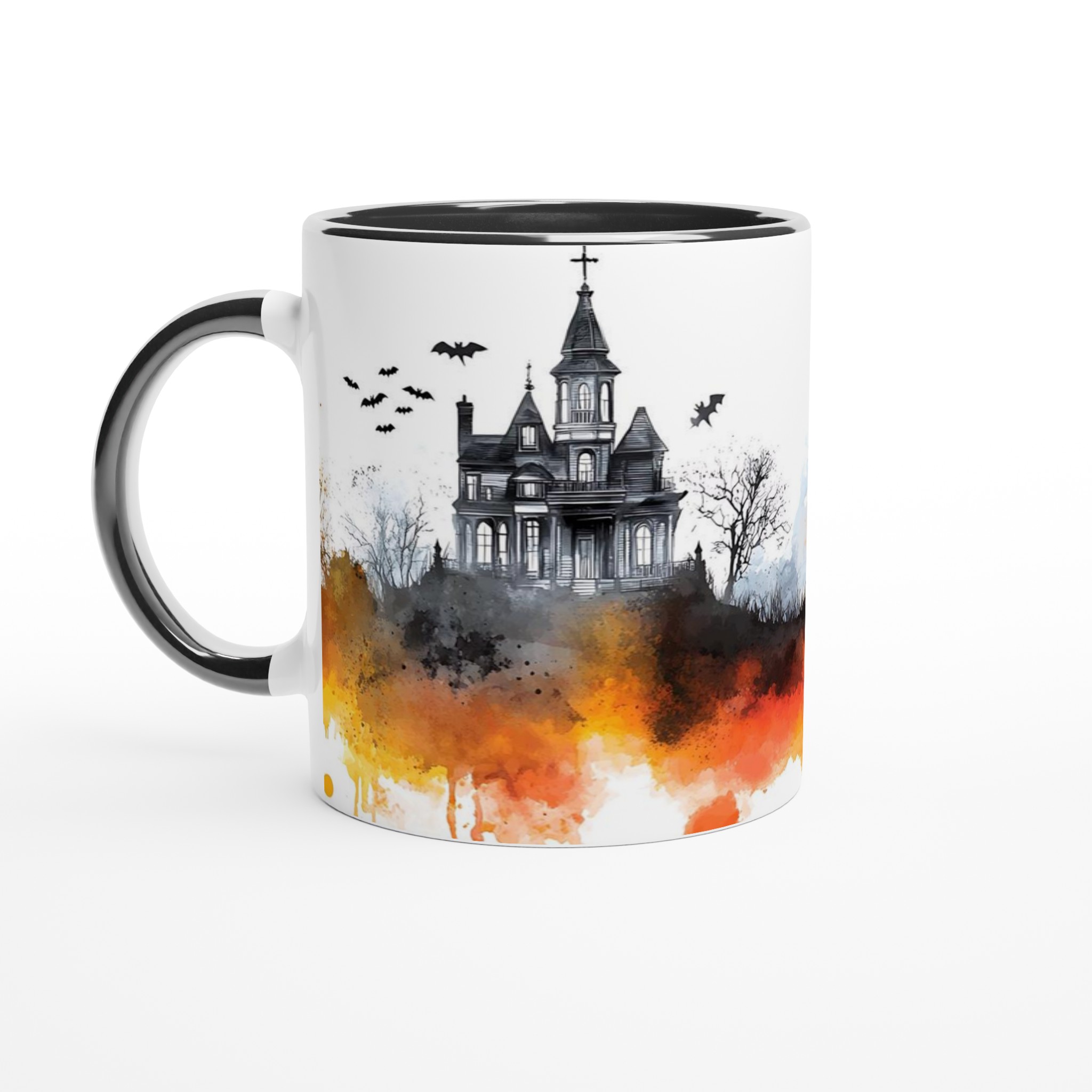 Mystisk Halloweennatt Keramikmugg – Spökhus, Häxa & Fladdermöss i Akvarell | Välj din färg! 4 a9ce4a7e-f096-40bd-b4a6-9f73908d935d
