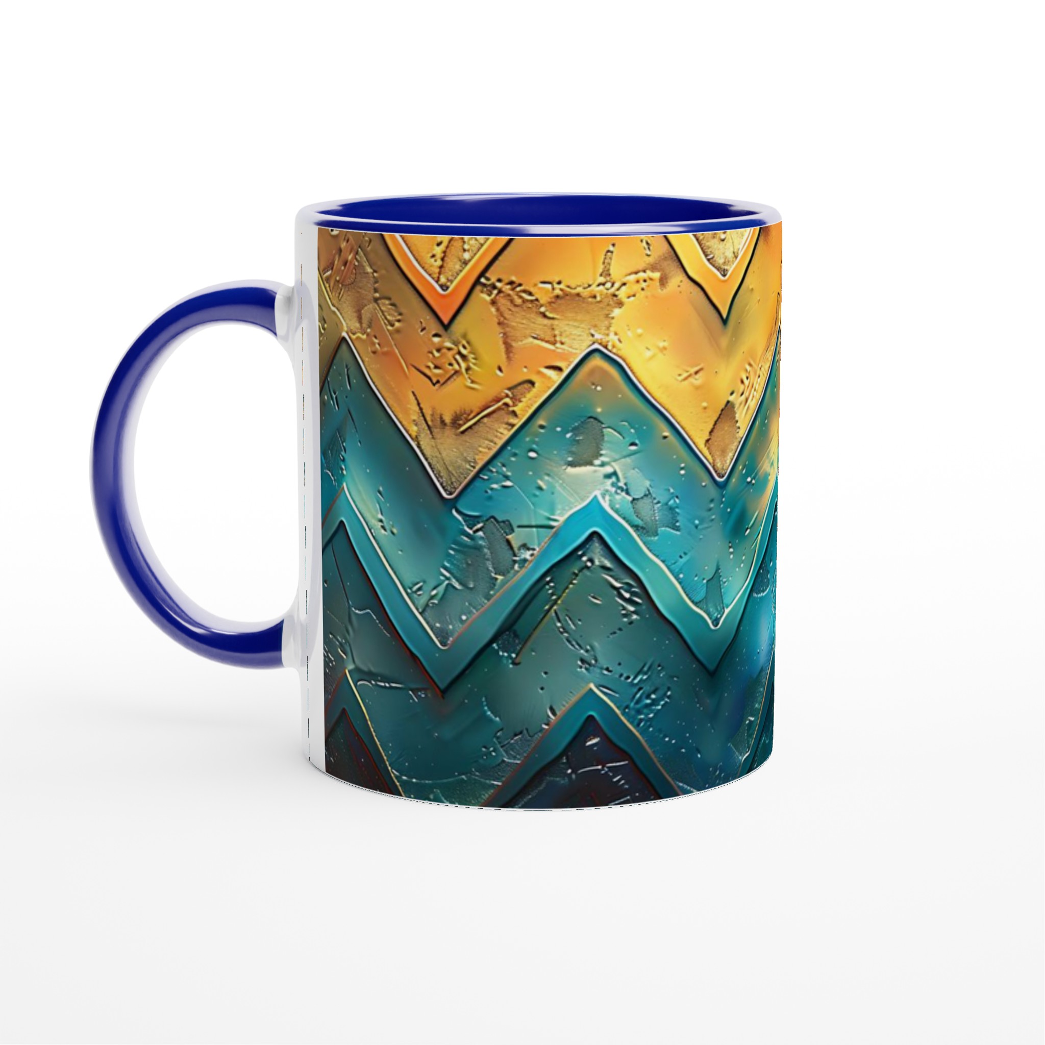 Vit 11oz keramisk mugg med levande zigzag-konst i sprakande färger 2 a9de4bb1-9367-46bd-84fe-7c9c125b5315