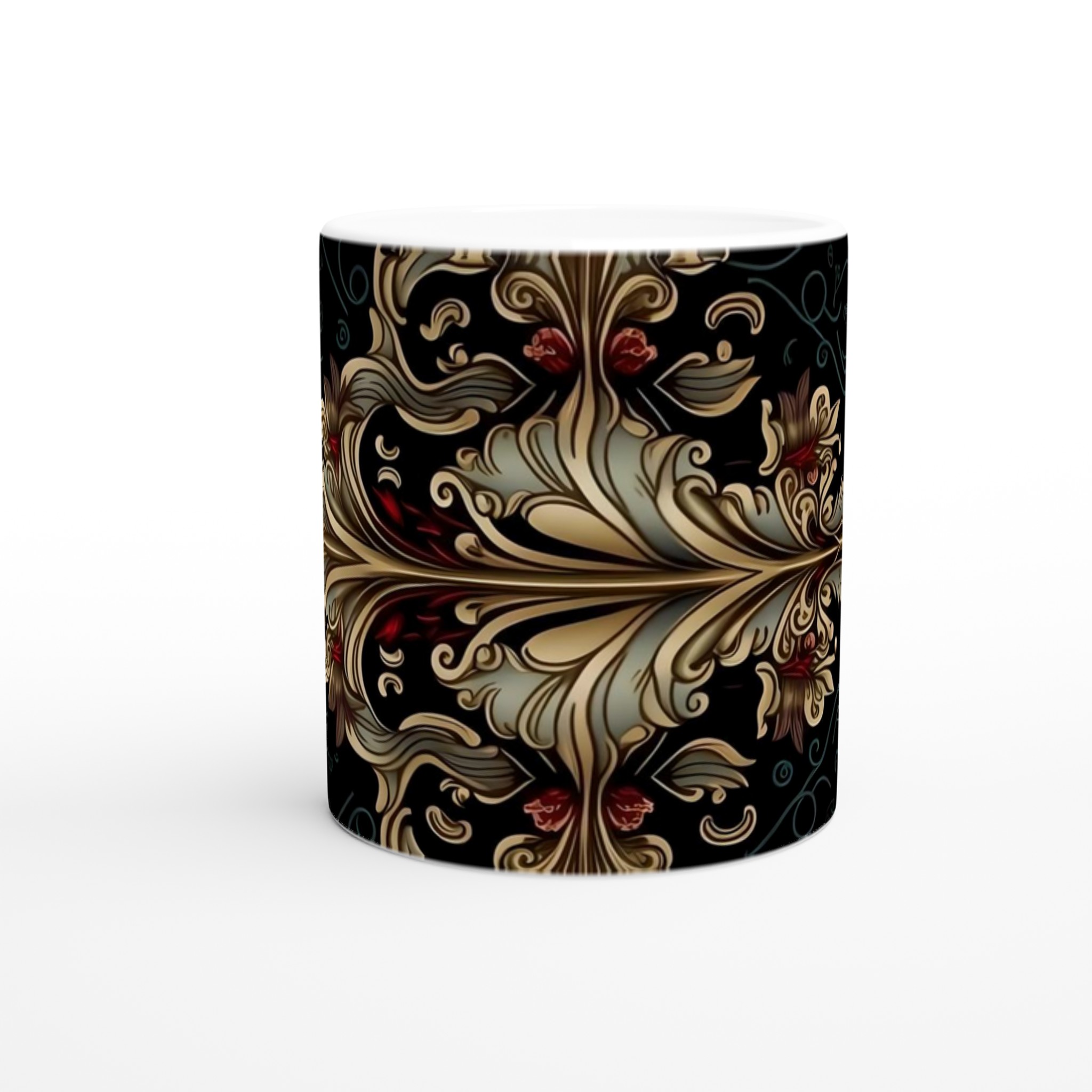 Elegant Baroque-Inspired 11oz Ceramic Mug in Your Choice of Seven Stunning Colors 8 aa0e4961-eea0-49d1-9a91-61bb8b39e258
