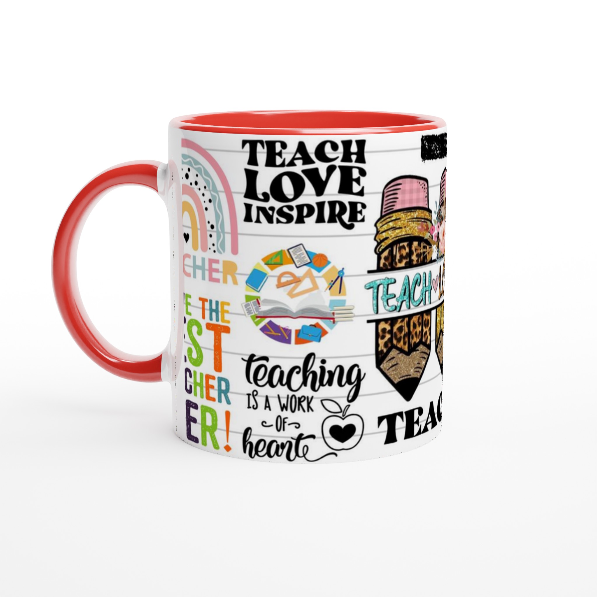 Inspirerande Lärarmugg – "Teach Love Inspire" med Färgglada Mottyrken & Valfri Färg! 5 aac43219-bf56-4413-bfad-93196ba790dd