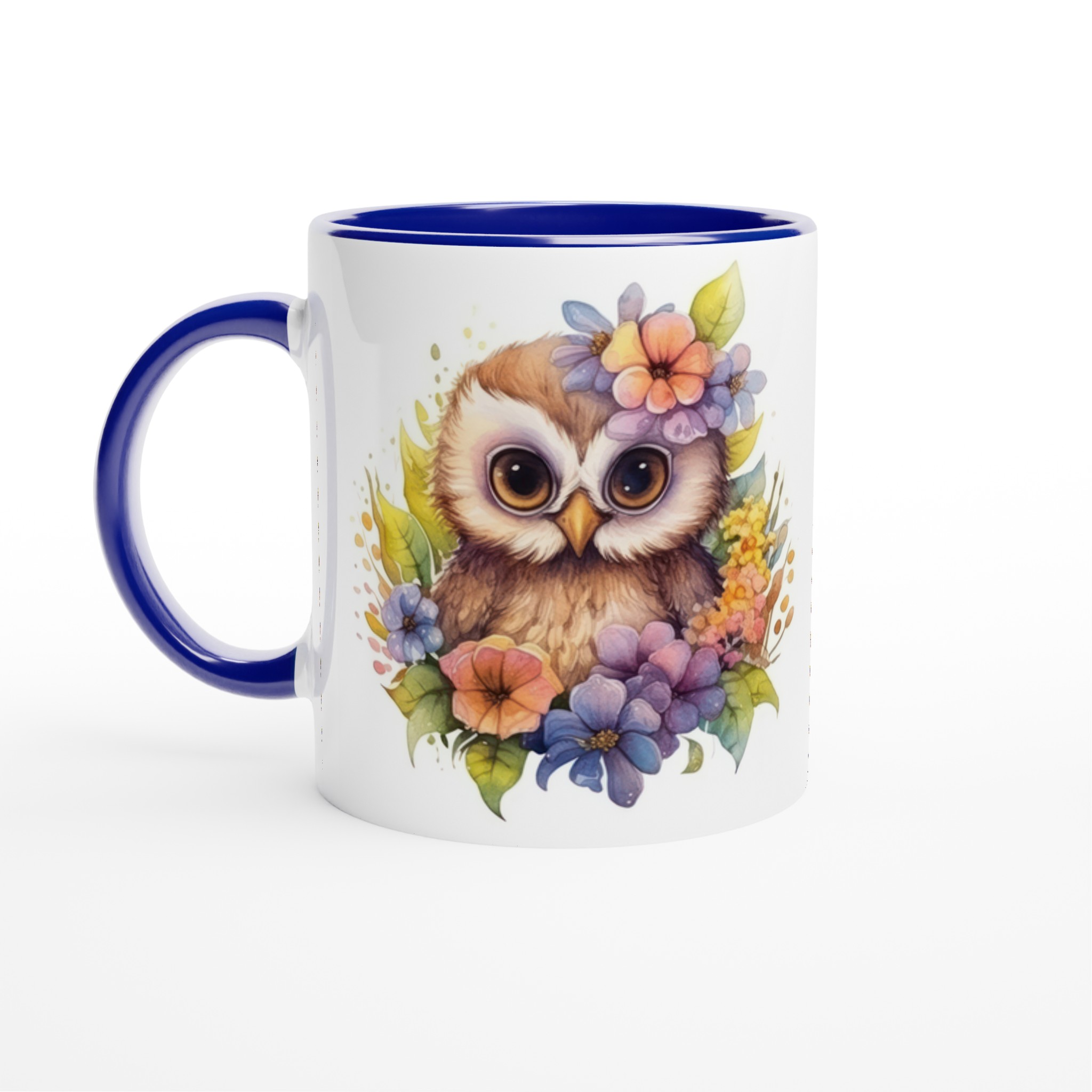 Vit 11oz keramisk mugg med charmig ugglemotiv – välj din favoritfärg för en personlig touch 2 aad36fea-397a-431b-9c4b-969ec99dee65
