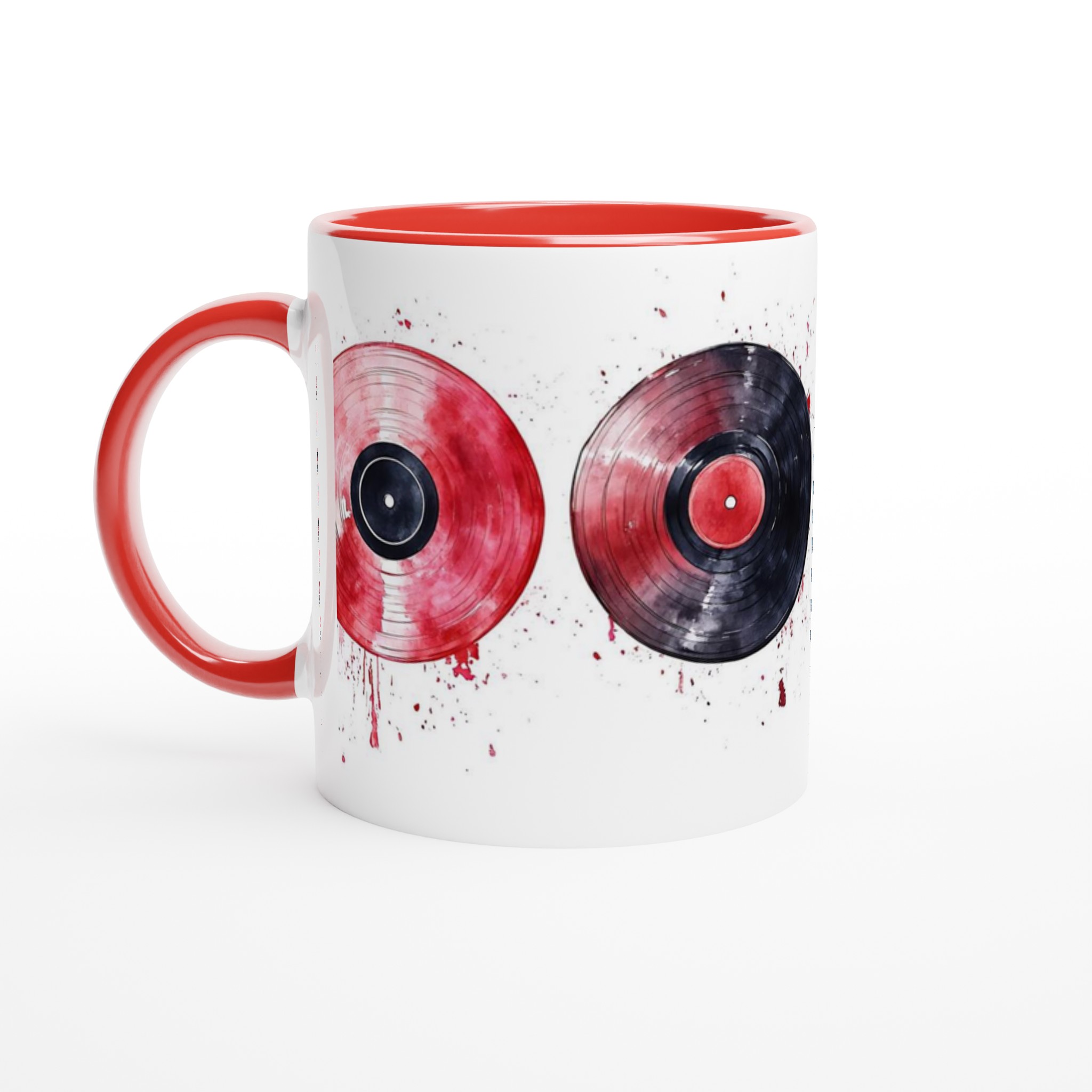 Vit 11oz keramisk mugg med färgstarka vinylskivor – välj bland sju livfulla nyanser 5 aad3afbb-7146-4d42-9cfd-2c4a2e603f36
