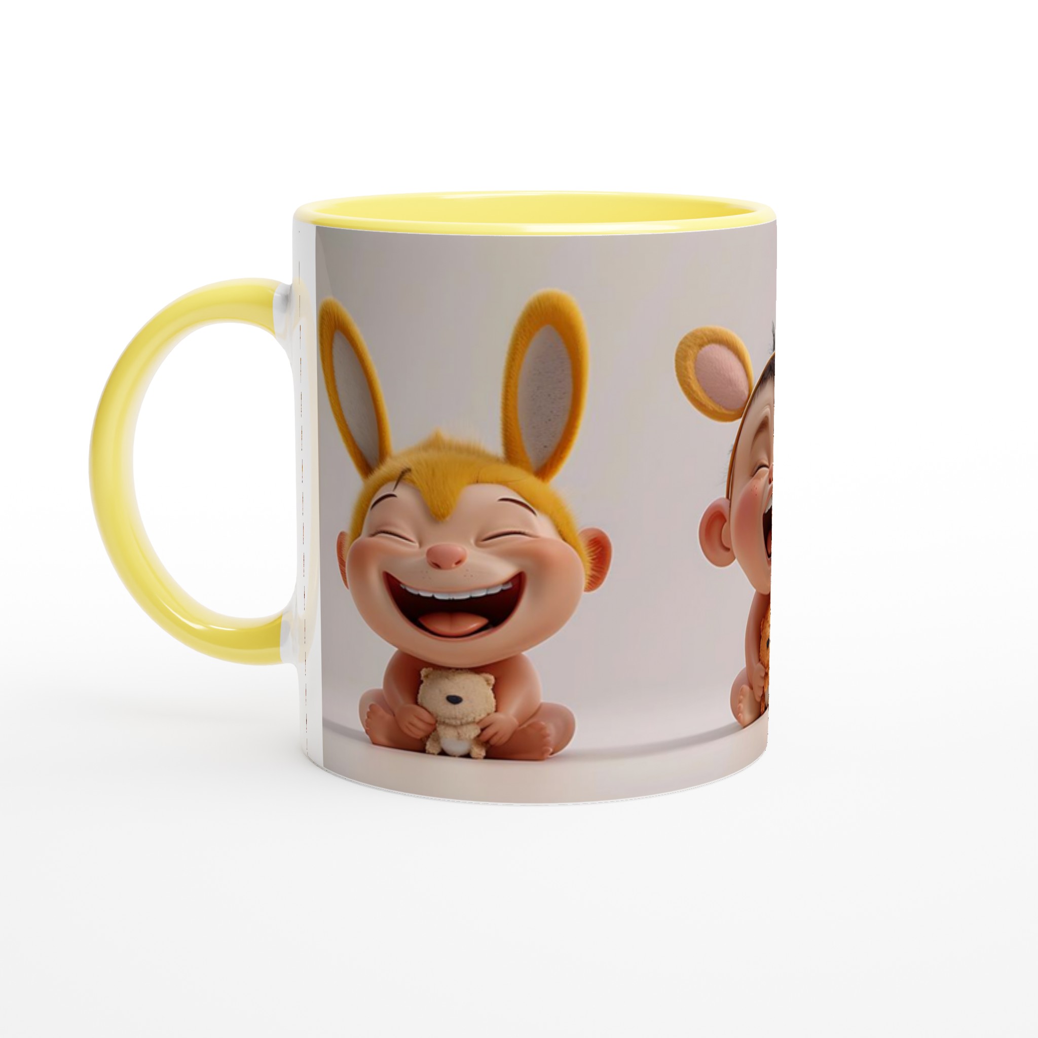 Skrattande Baby Bunny Mugg – Charmig Keramikmugg för Glädjefyllda Stunder, Finns i Sju Lekfulla Färger 3 aad5704b-21ee-450c-bd7a-f8113d63ee06