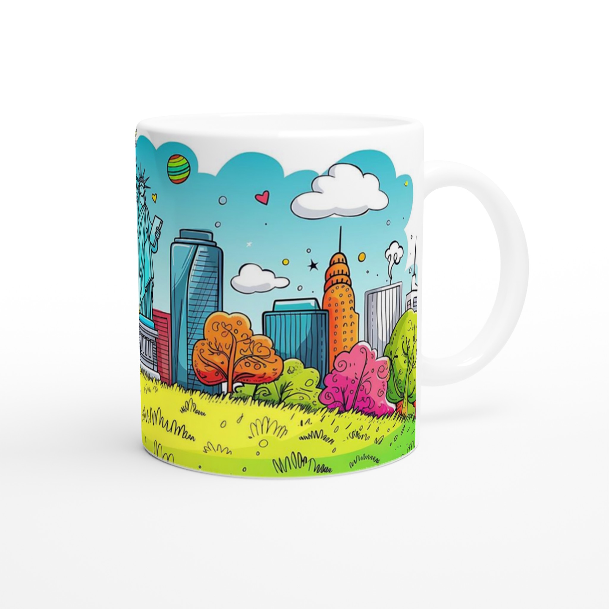 Färgsprakande Stadsillustration Mugg - New York Inspirerad Keramikmugg i 7 Livfulla Färger 9 aad7b805-101b-4a8c-908f-f4d3ab670cd3