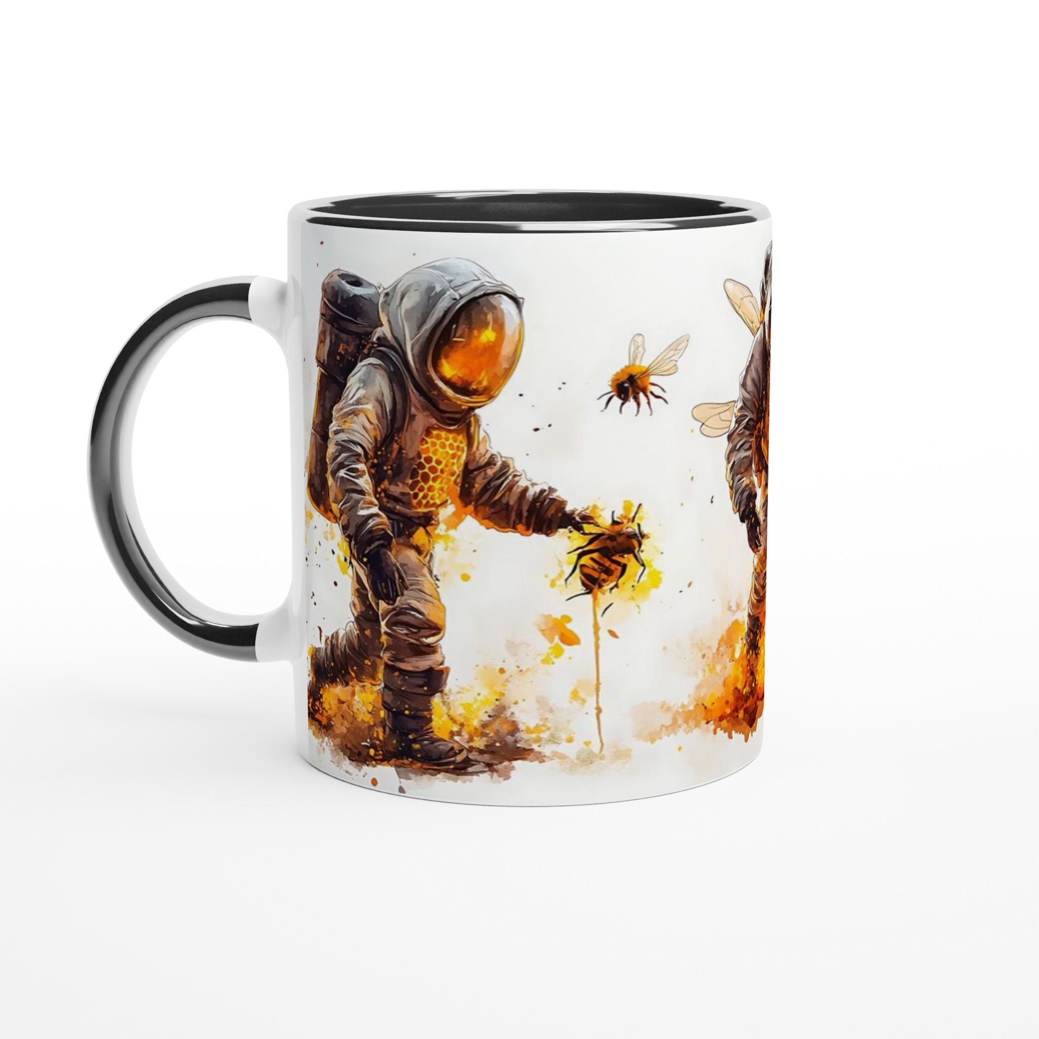 Bee-suit Astronaut Watercolor Mugg – Fånga rymdens sötma i din hand, välj din färg! 4 ab111325-c53d-489d-823f-b0a382795732