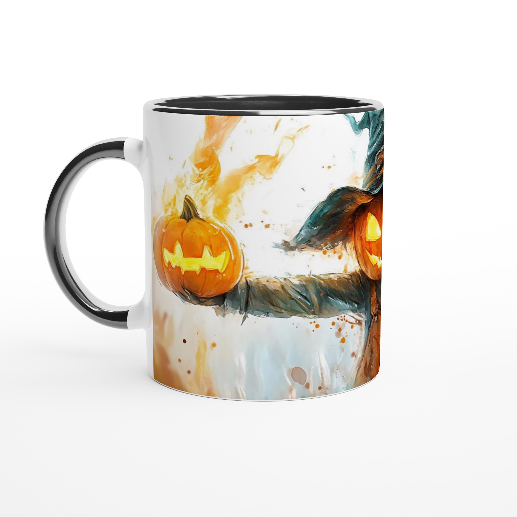 Mystisk Pumpa Skrämsel: Skräckinjagande Halloween Keramikmugg i ditt färgval – 11oz Vit Vit Keramikmugg 4 ab1636da-b94a-43b8-9443-d75d2f8758c4