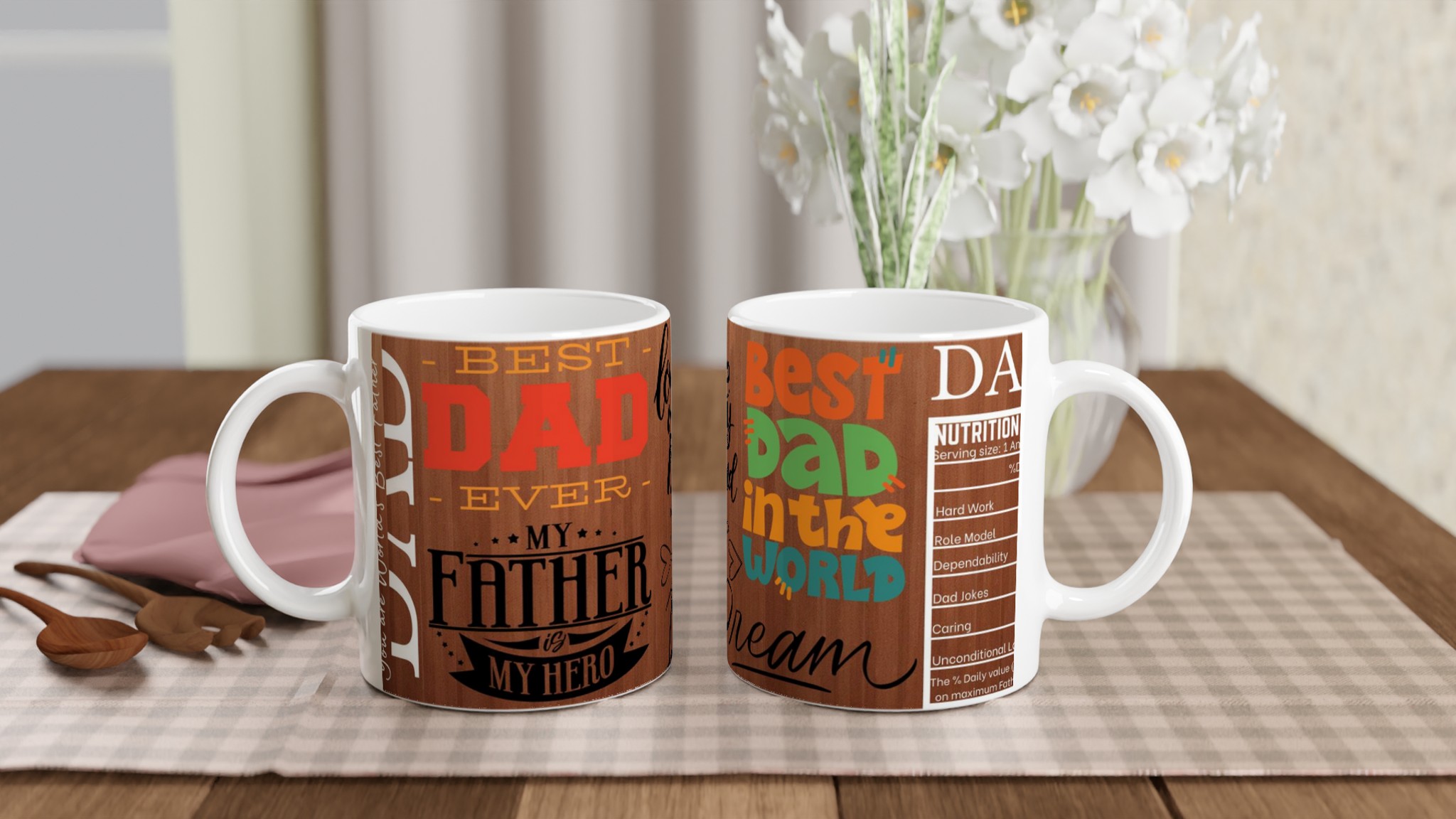 Vit 11oz keramisk mugg med Fars dag hyllning – välj bland sju glada färger för din perfekta gåva 10 aba0bedd-4261-45fd-962d-e642ec91a188