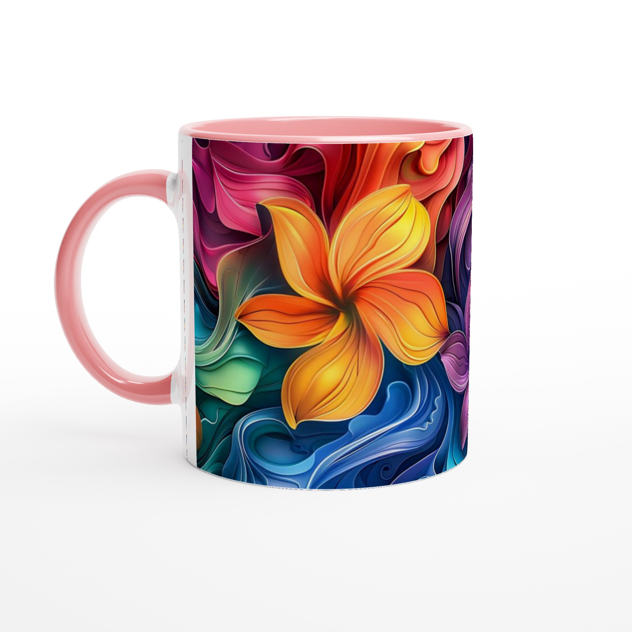 Tropisk Blomsterglädje 11oz Keramikmugg – Vibrerande Färgexplosion i Ditt Val av 7 Nyanser 6 abb4ecf5-6545-4d9c-9bb6-72d798ca4c1c