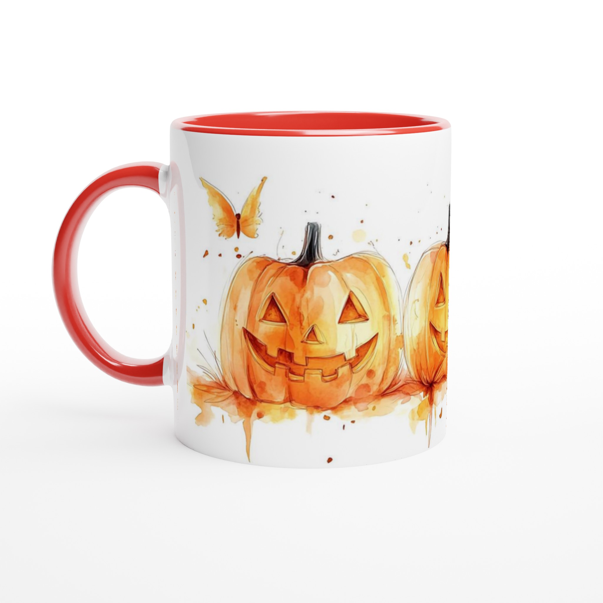 Bus eller Godis! 11oz Keramisk Mugg med Glad Pumpa Akvarell – Välj din färg! 5 abc1218f-5019-414b-bdb2-6be6941ae1d6