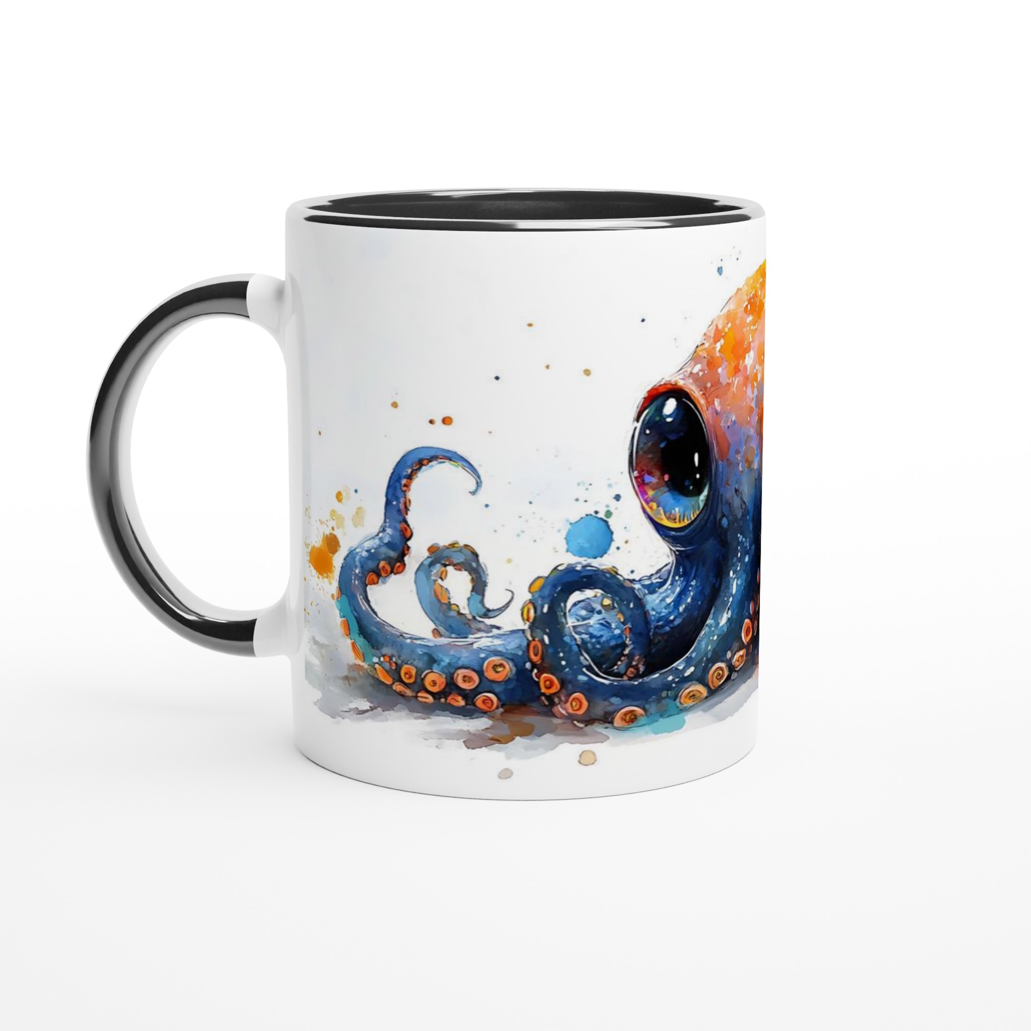 Bläckfisk Mugg – Färgglad Akvarell Bläckfisk Keramisk Mugg 11oz – Perfekt för Konstälskare 4 abf7bd80-5d2c-4b56-92c4-78949f4c6958