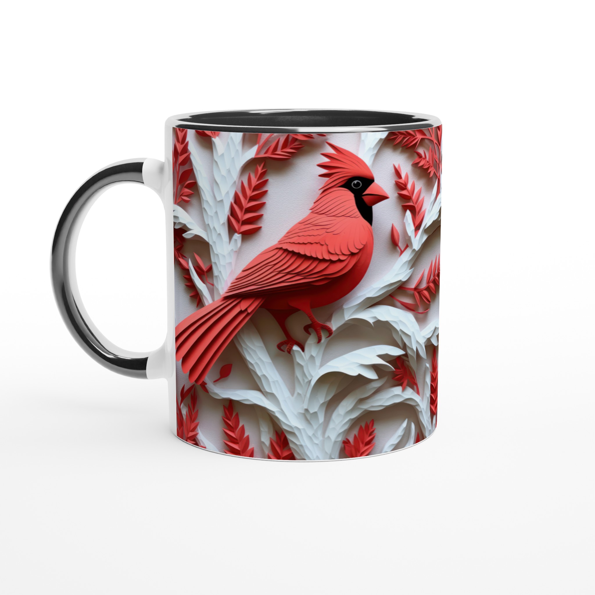 Vit 11oz keramisk mugg med elegant röd kardinal – finn din färg och glans 4 ac227c5c-3dac-447b-9e06-db55e502772d