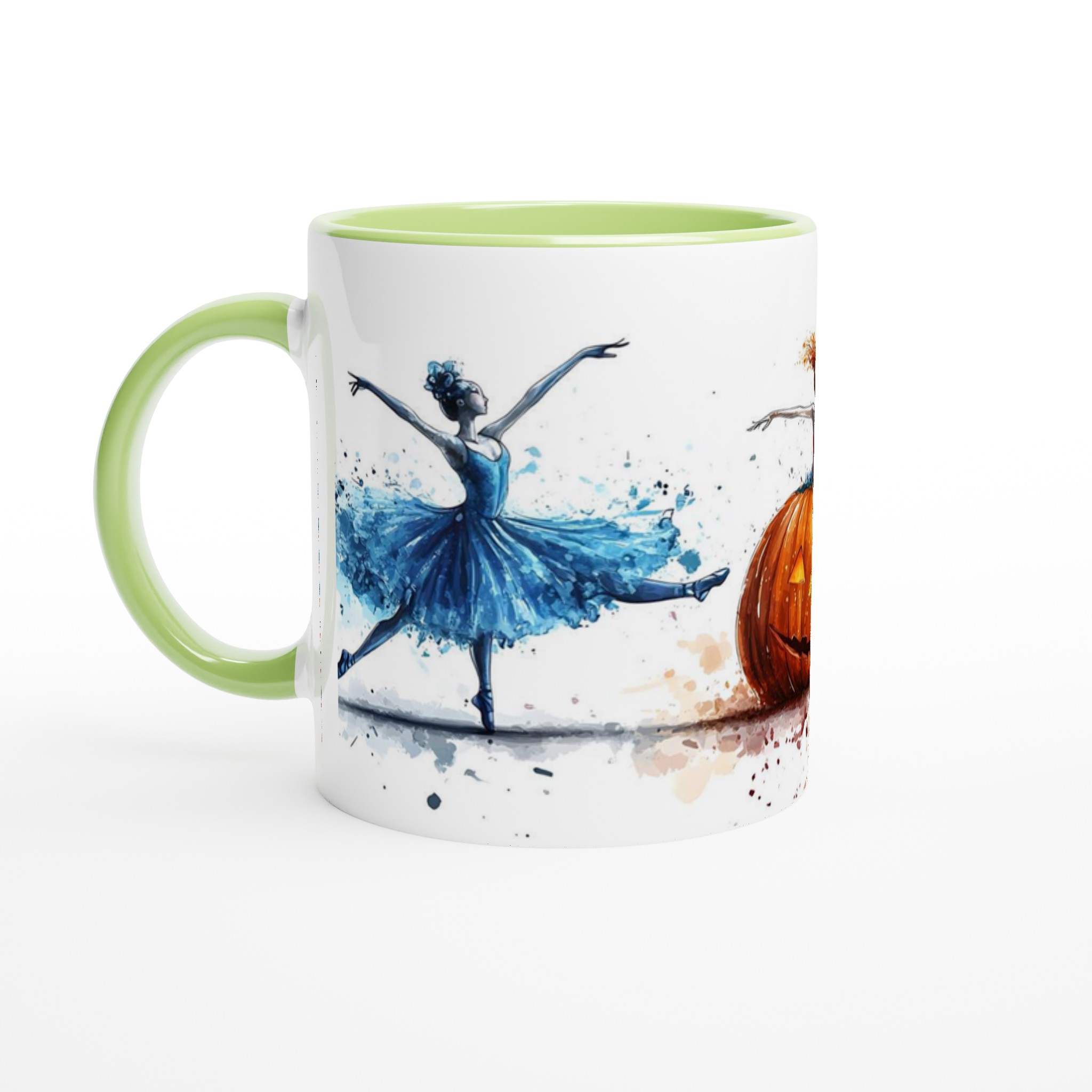 Balettinspirerad Halloween Mugg: Eleganta Dansöser & Skrämmande Pumpa i Akvarellstil 7 ac380d91-02be-44ce-977b-93bcfabe4d55