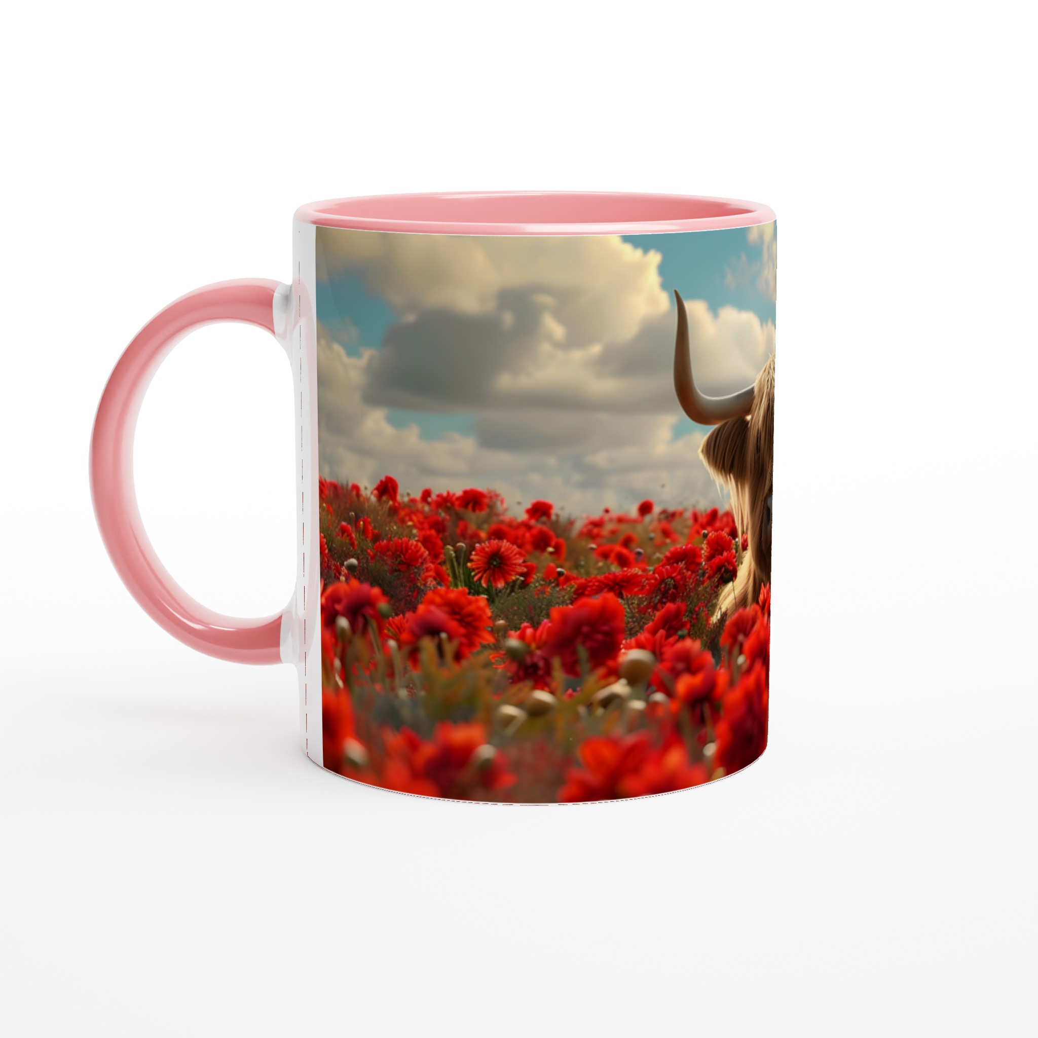 Highland Ko Mug – Charmig Illustration i Röd Vallmoäng – Välj bland 7 Färgstarka Muggar 6 ac38c0e5-39d8-406b-aab1-4410e2fc6451