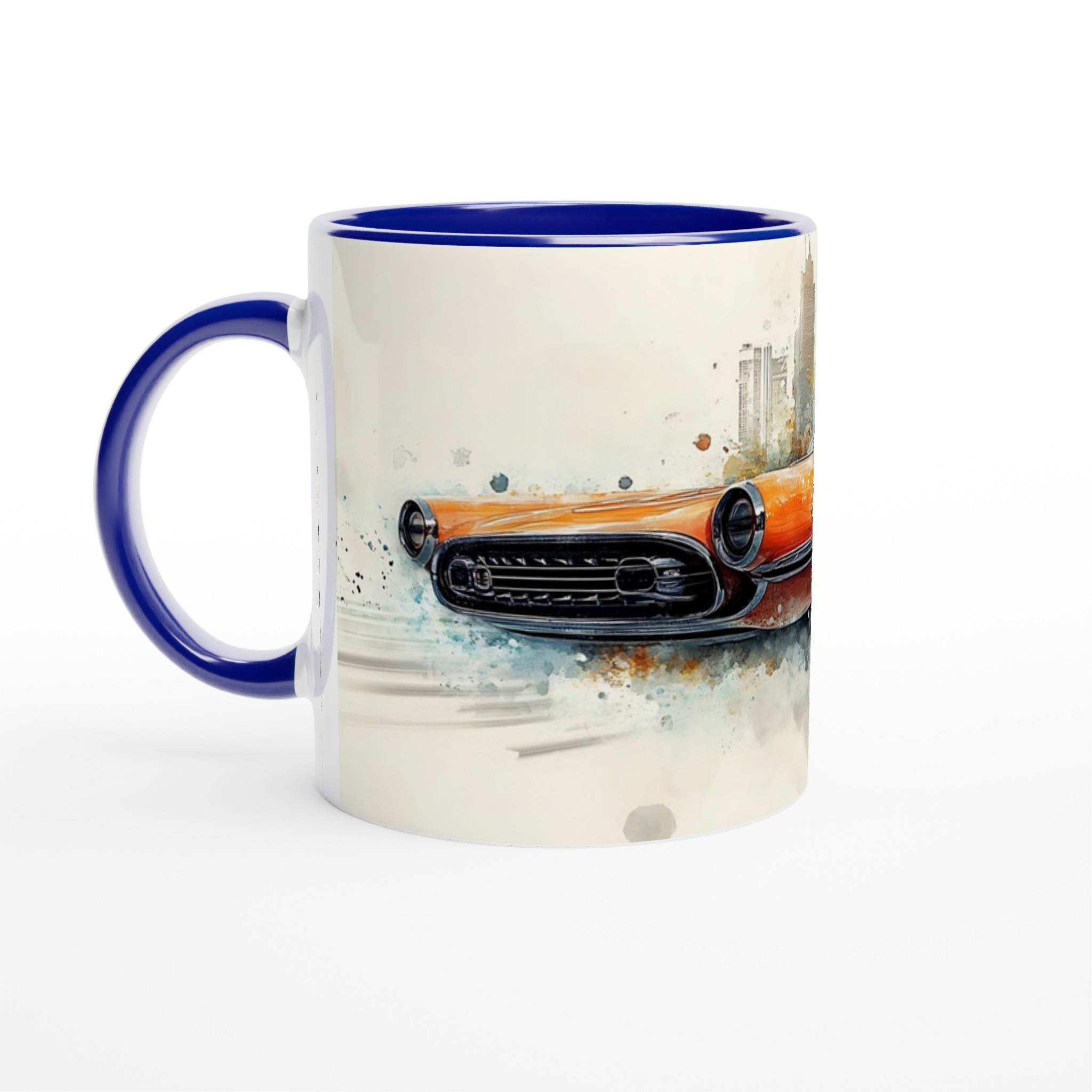 Retro Road Trip: Vibrant Watercolor Classic Car Mugg - 11oz Keramisk Kaffemugg i ditt val av 7 färger 2 ac3dbcb8-b3d4-4c63-830a-217e308e763d