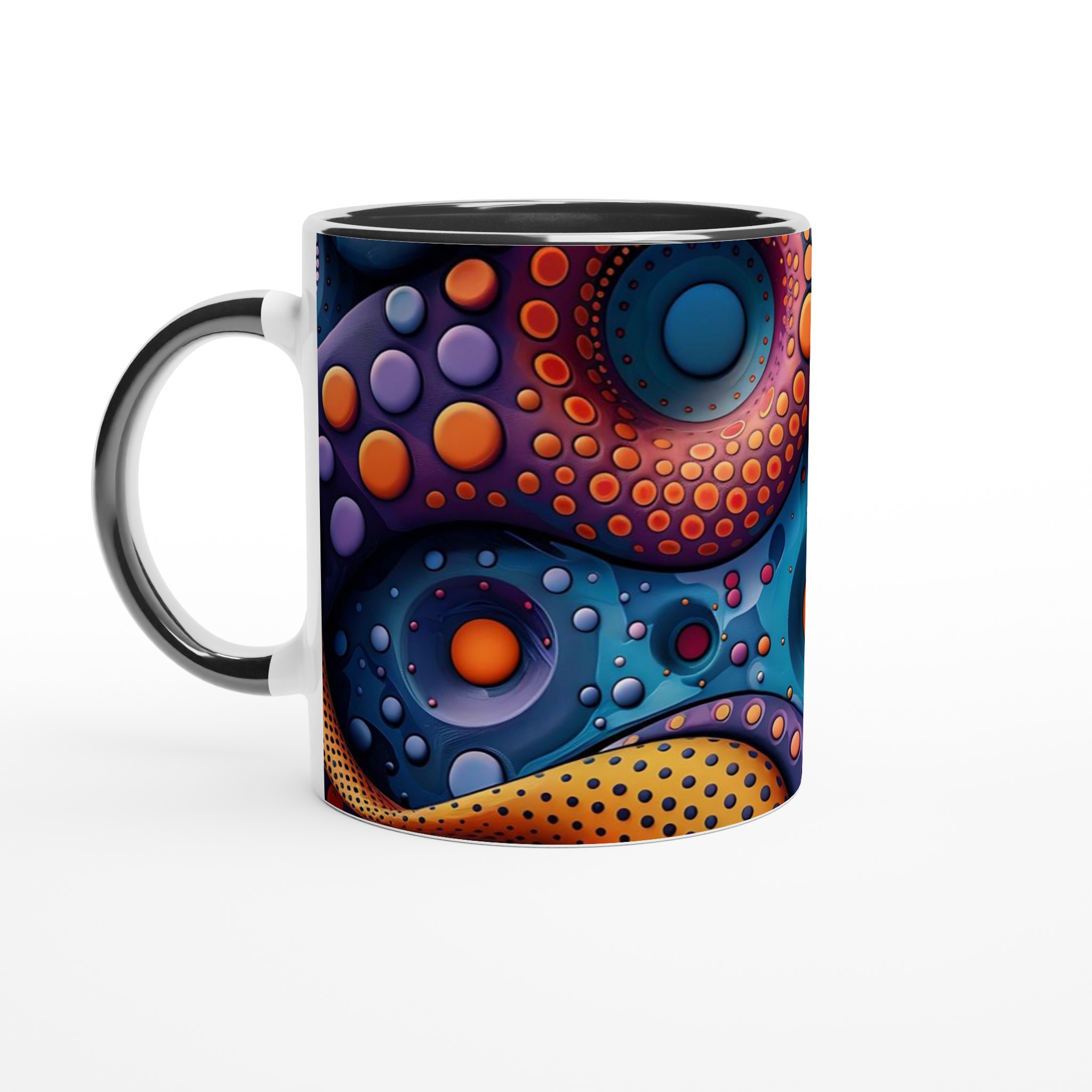 Abstrakt Bubbel Keramikmugg - Livfull Design i Blått & Orange, 11oz 4 ac4d7dd4-ca29-4b79-b1b7-7e00e0e4f5af