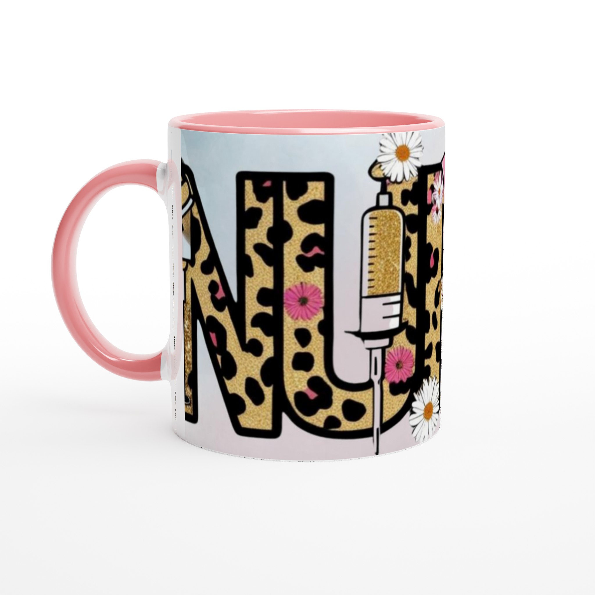 Vit 11oz keramisk mugg med gnistrande leopardmönster och blomsterinspiration – välj din favoritfärg 6 ac57337d-daf4-4419-90e1-94e4c400b2cd