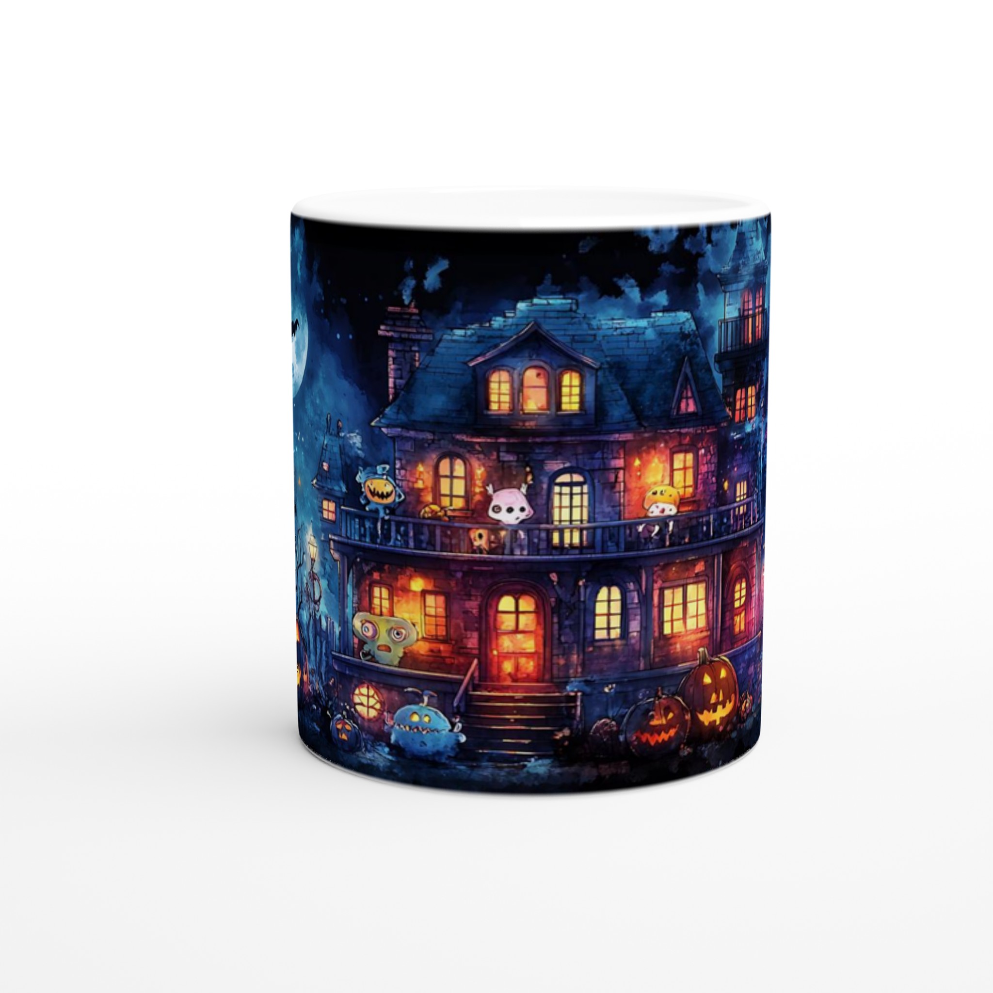 Spooky Fun! Haunted Mansion & Pumpkins 11oz Keramisk Mugg – Välj bland 7 kusliga färger! 8 ac647035-7a64-4918-aff3-79133da3f2f3