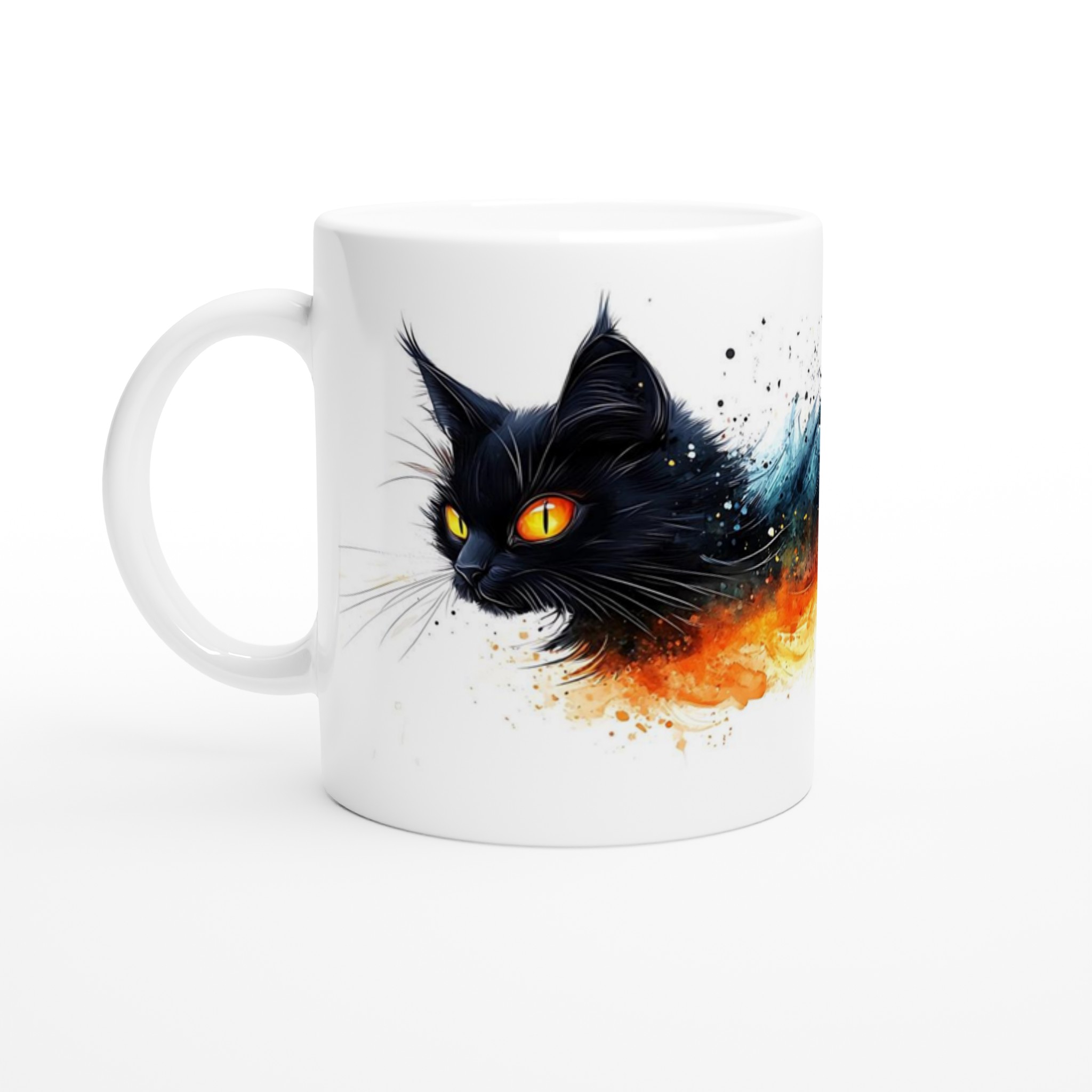 Mystisk Svart Katt Keramikmugg - Eld & Is Akvarell Konstverk i 7 färger 1 ac64d12c-355c-46af-970d-83891d7eda76