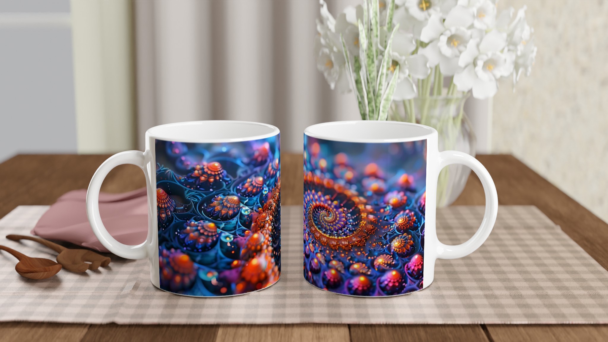 Kosmisk Spiral Mugg – Hypnotiserande Abstrakt Konst i Vibrerande Neonfärger på 11oz Keramik 10 aca86e71-d00e-4ed1-a99b-e878aef0e299