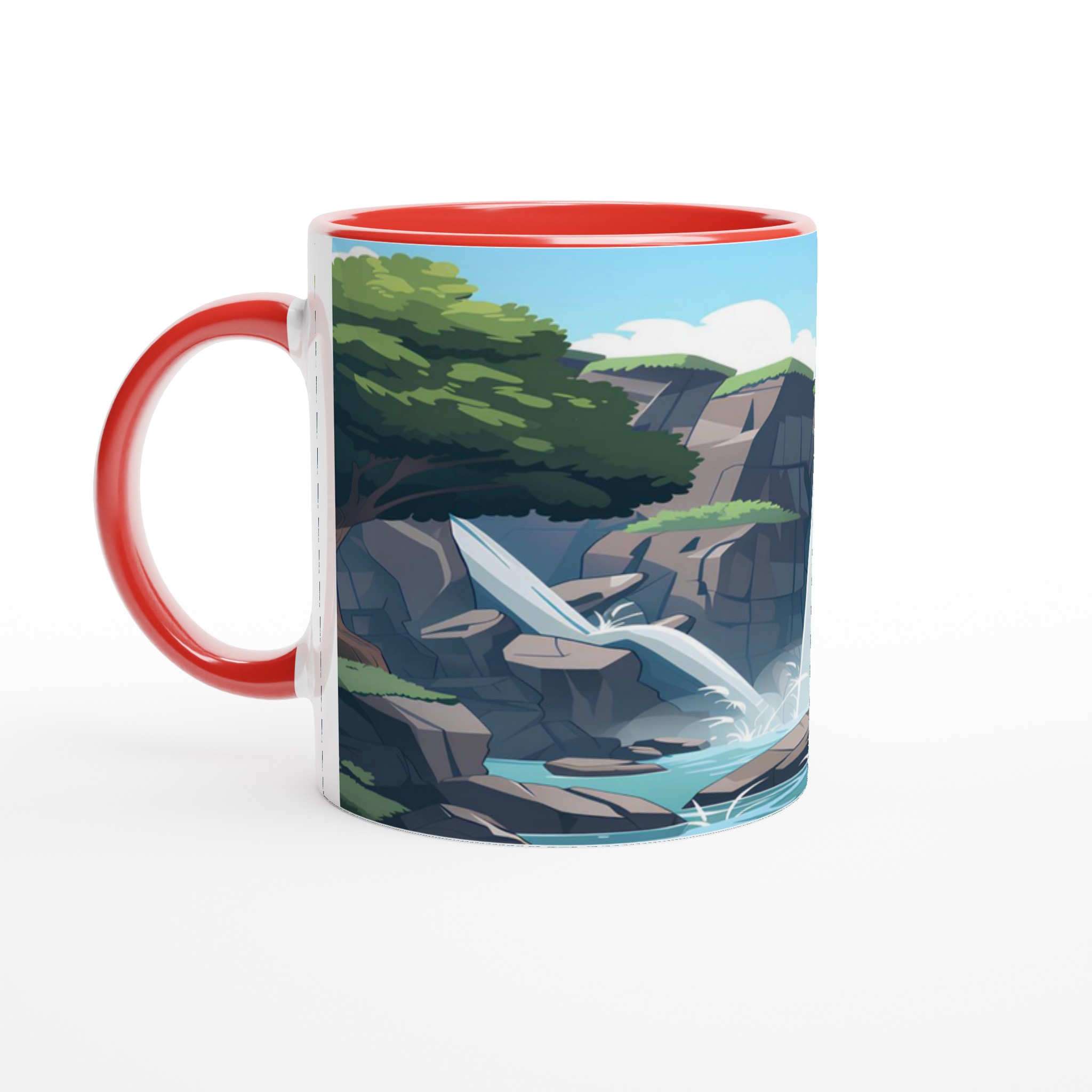 Klippfall Vattenfall Mugg: En Naturinspirerad 11oz Keramikmugg i ditt val av färg 5 acafe452-262b-4c62-aa8e-9077eaab9e95