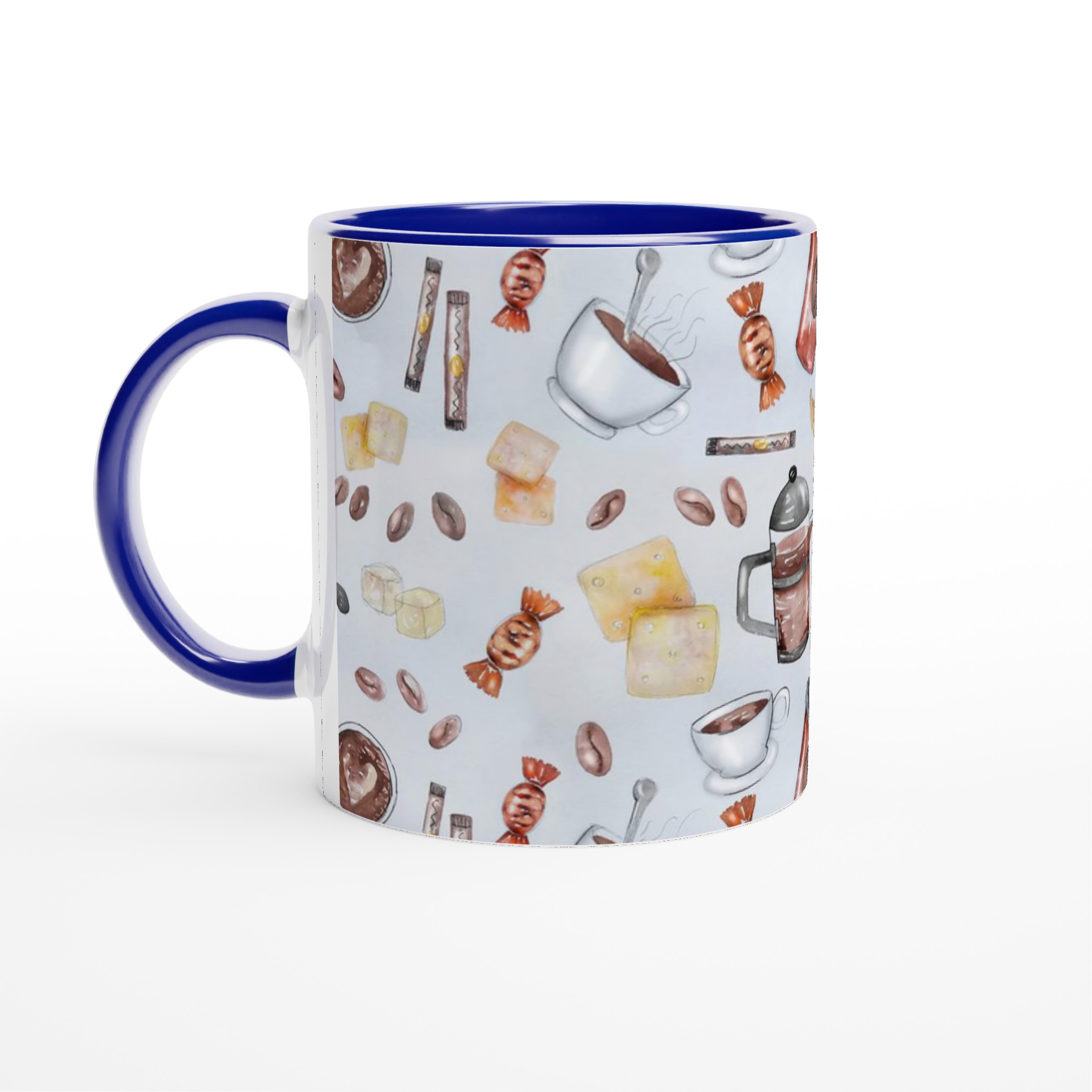 Vit 11oz keramisk mugg med charmigt kaffemotiv – välj bland sju livfulla färger 2 acb4c29b-277d-4f75-9e52-969018c643df