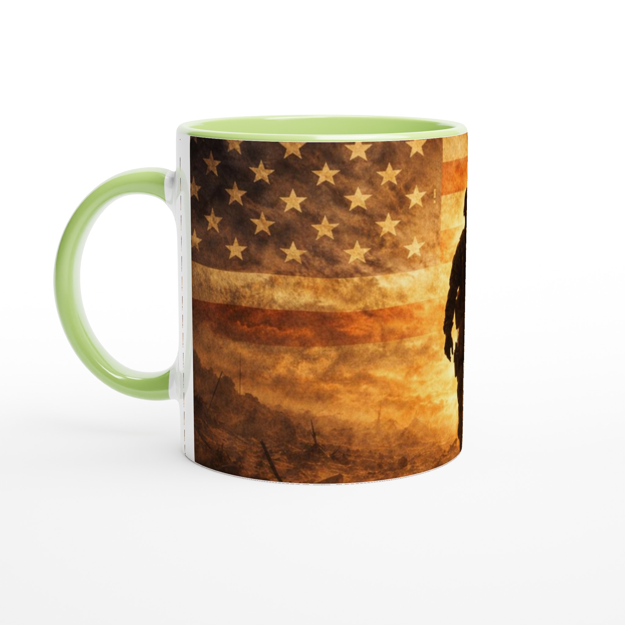 Vit 11oz keramisk mugg med patriotiskt soldatmotiv i flera färgval 7 acfe0a30-0519-440d-8189-22fc6959c98b
