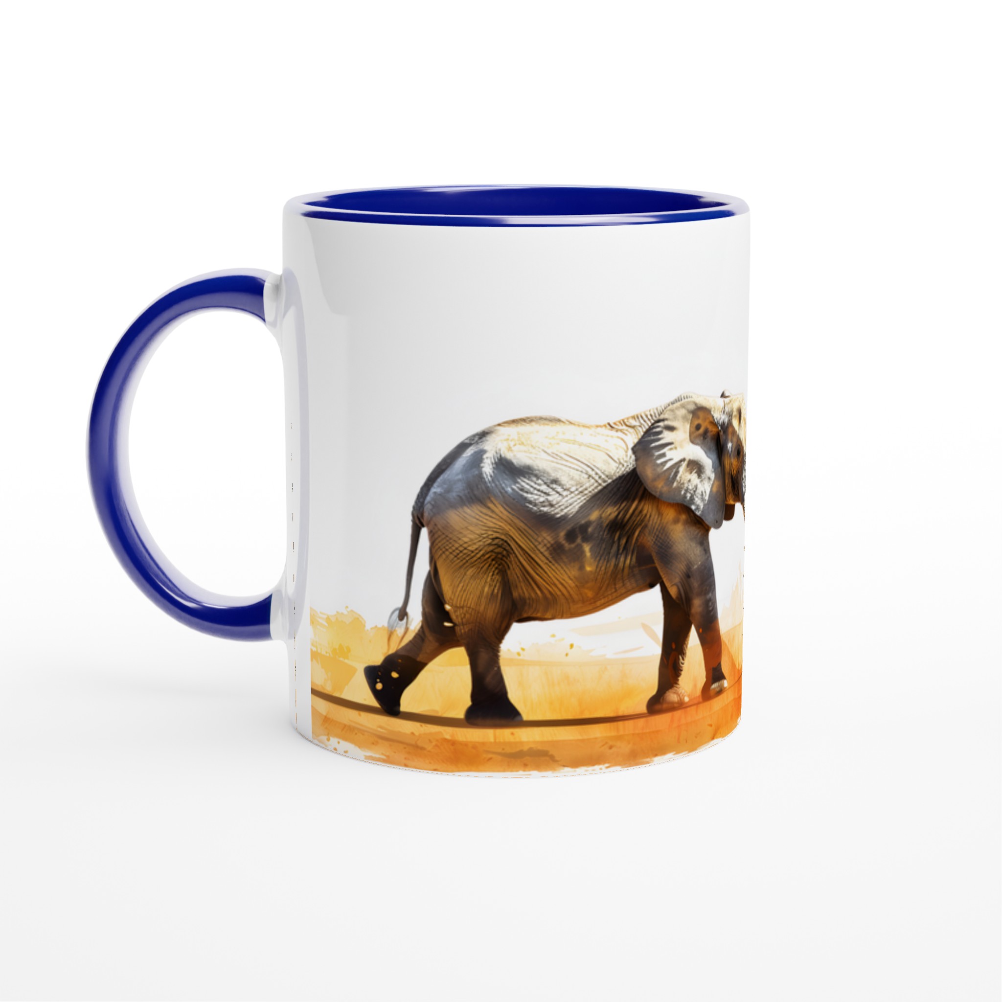 Mugg "Safari Elegans": Akvarellinspirerad Elefant i Livfull Orange – 11 oz Keramikmugg 2 ad074775-ea31-4f9a-ac06-fe5b3c6e439f
