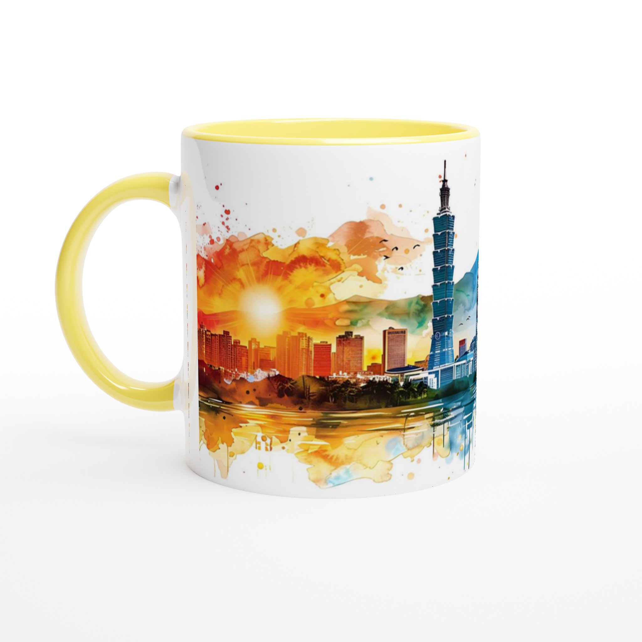 Taiwans Stadssilhuett i Akvarell - 11oz Keramisk Mugg i Valfri Färg 3 ad243297-b2c0-4a3a-b0f7-c2cf1df3a109
