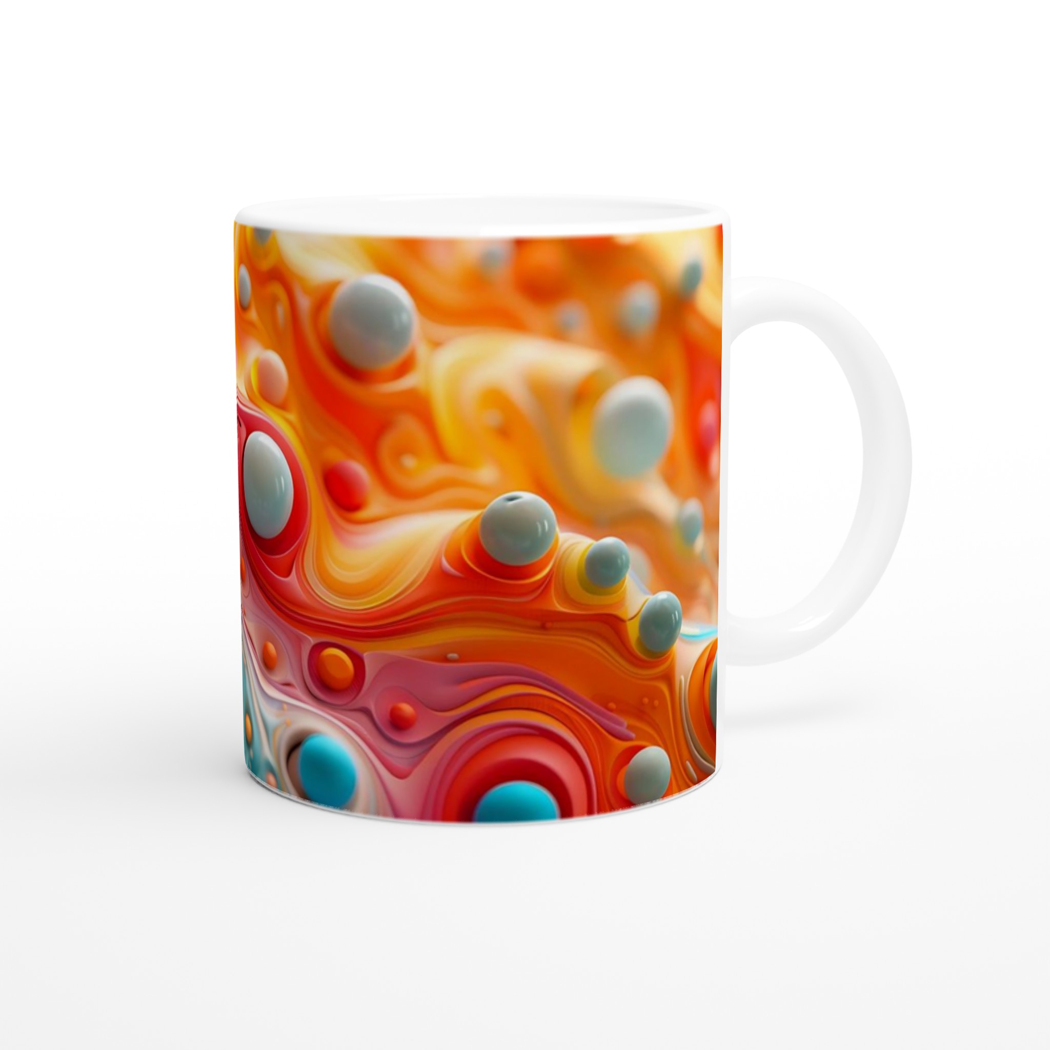 Abstrakt Bubbel Keramikmugg - 11oz, Välj Bland 7 Levande Färger! 9 ad355cb9-358b-46f7-abae-2f0676775e9d
