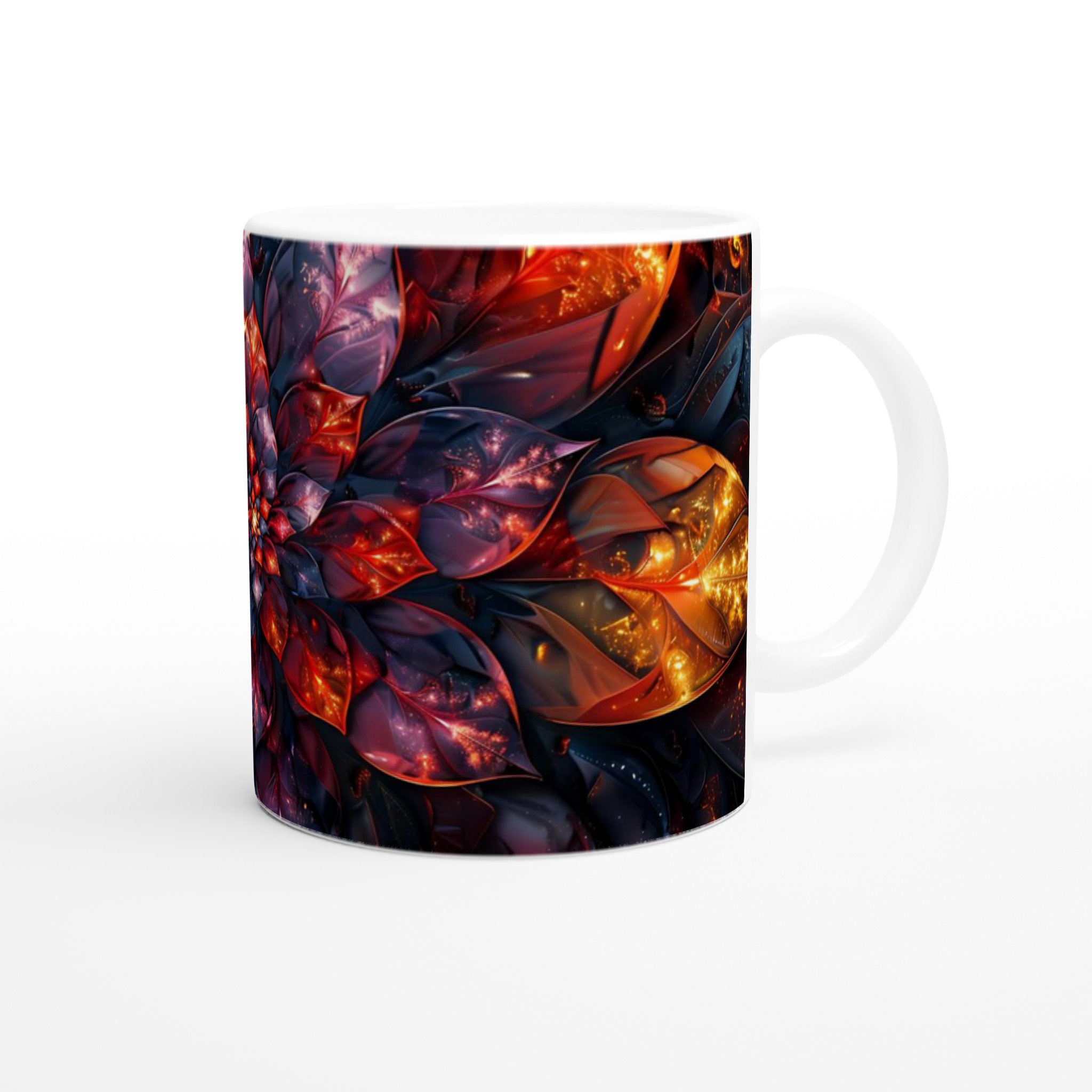 Kosmisk Blomster Keramisk Mugg - Strålande Galaxmönster i 11oz, Välj bland 7 Livfulla Färger 9 ad41b087-5a15-4490-ab2e-884bda0ee499