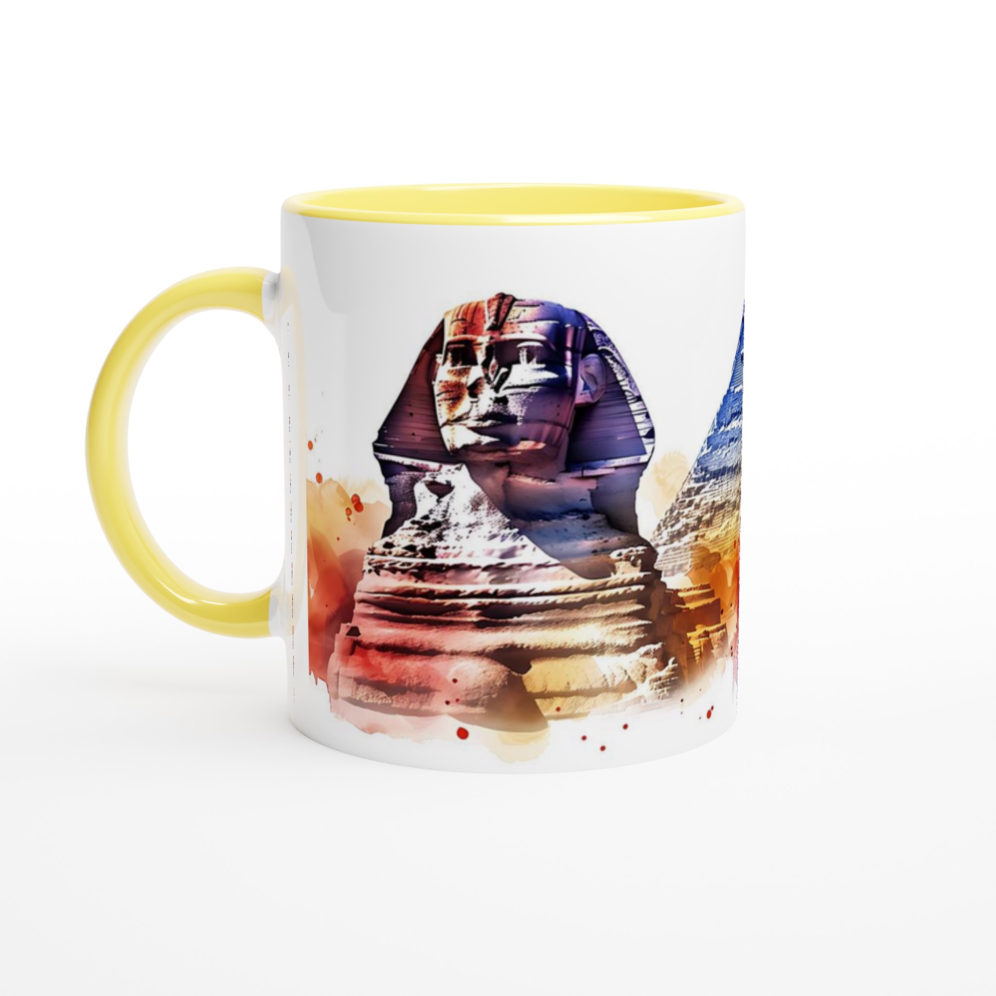 Egyptisk Akvarell Mugg - Sphinx & Pyramid Design i Levande Färgstänk 3 ad677bc9-dd4f-429b-a25e-222de7f2e3da