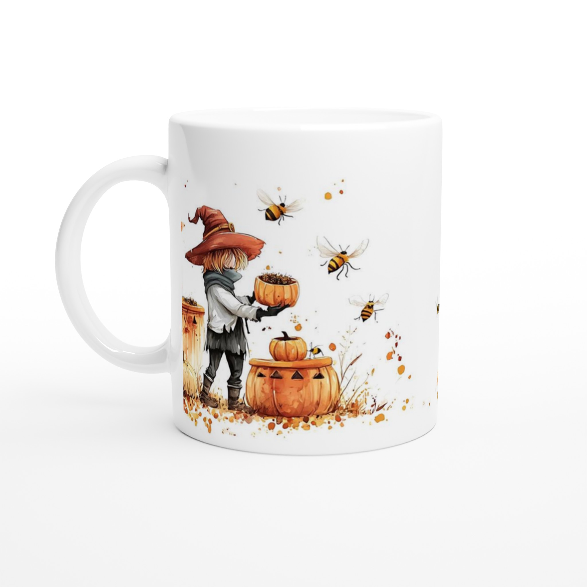 Höstmagi Keramikmugg - Charmig Häxdesign & Bin i Vattnenfärg - 11oz 1 adad7957-9c1f-4f75-86a3-f52672b332fc