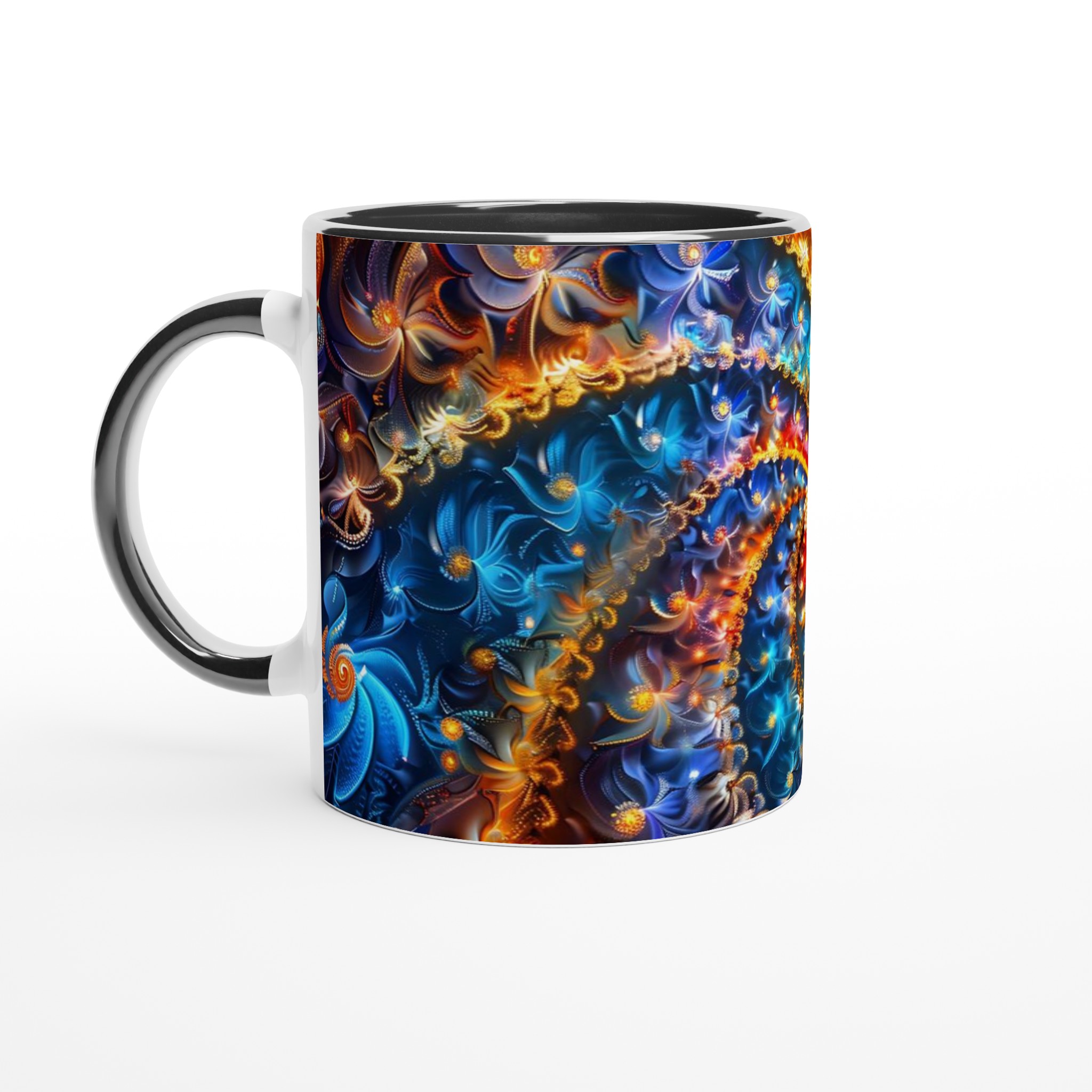 Kosmisk Spiral Mugg – Abstrakt Mönster i Blått och Orange, 11oz Keramik 4 add035f1-8a1c-4f61-be68-d6ccea4fa4d0