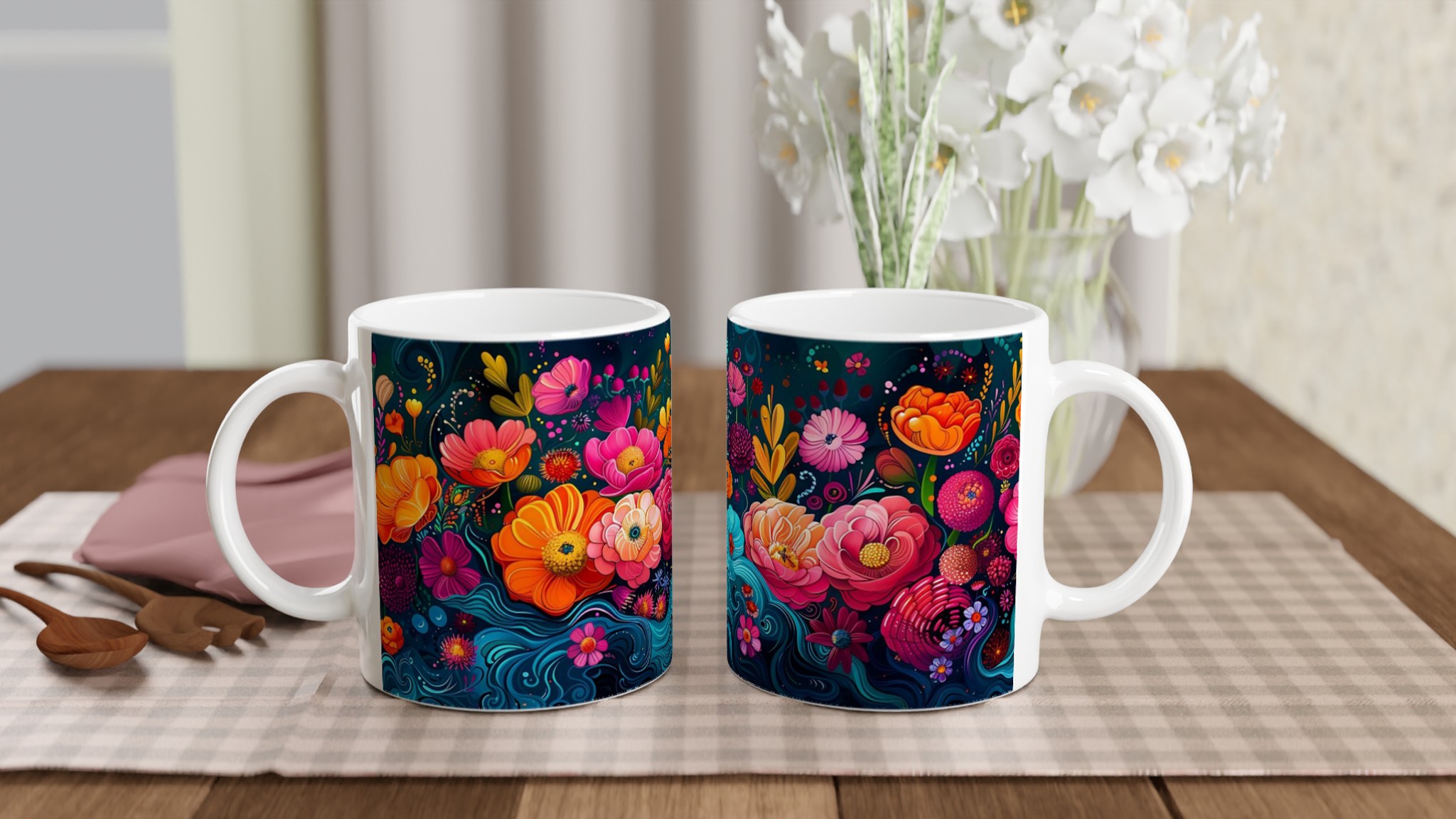Färgsprakande Blomstermugg – Vibrerande Konst på Keramik – Välj din Färg! 10 addcf789-b9d6-416f-8fdd-f8a68017f52e