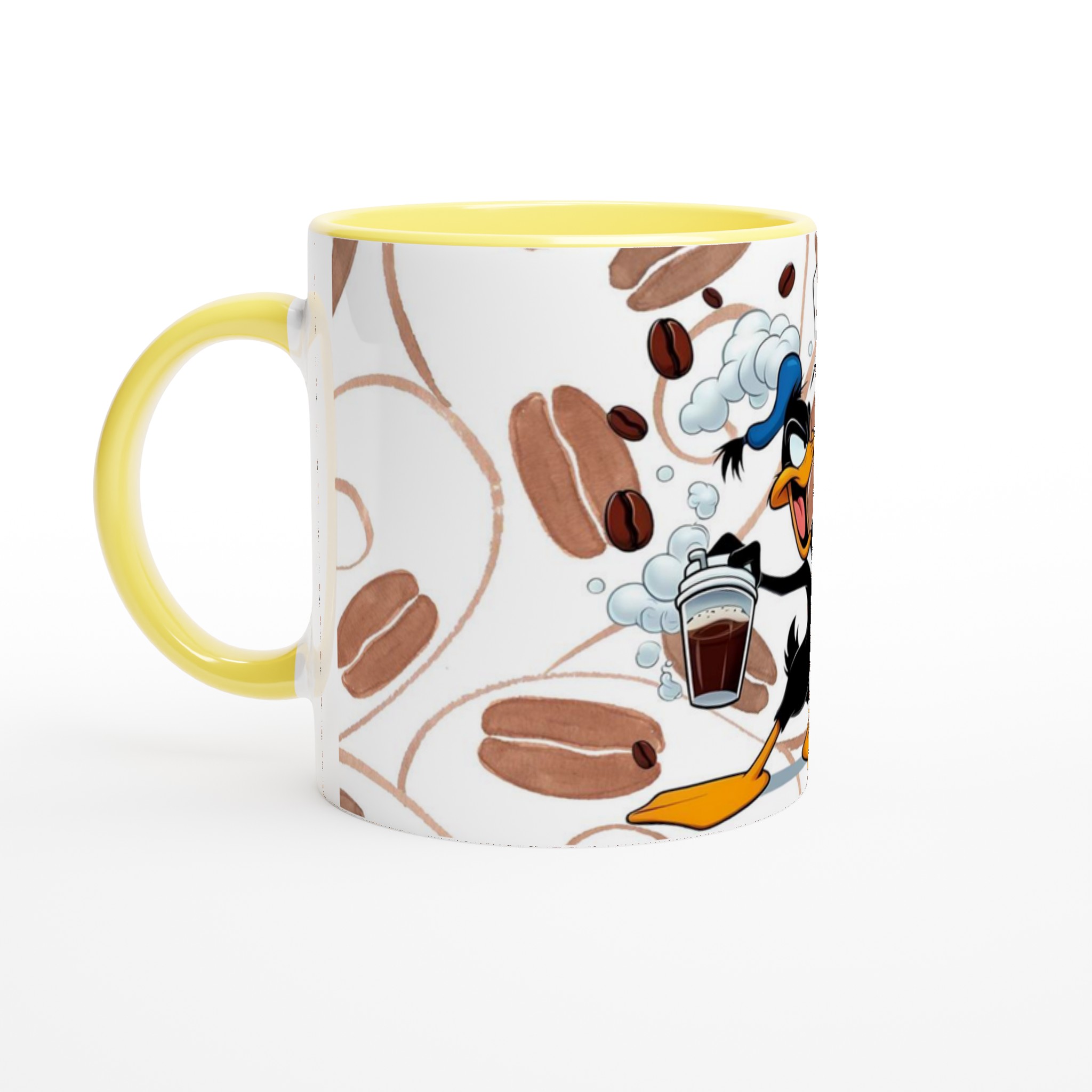 Vit 11oz keramikmugg med Daffy Duck och humoristiskt kaffemotiv – välj din favoritfärg 3 aded6f42-d66d-490c-86a6-533561c48815