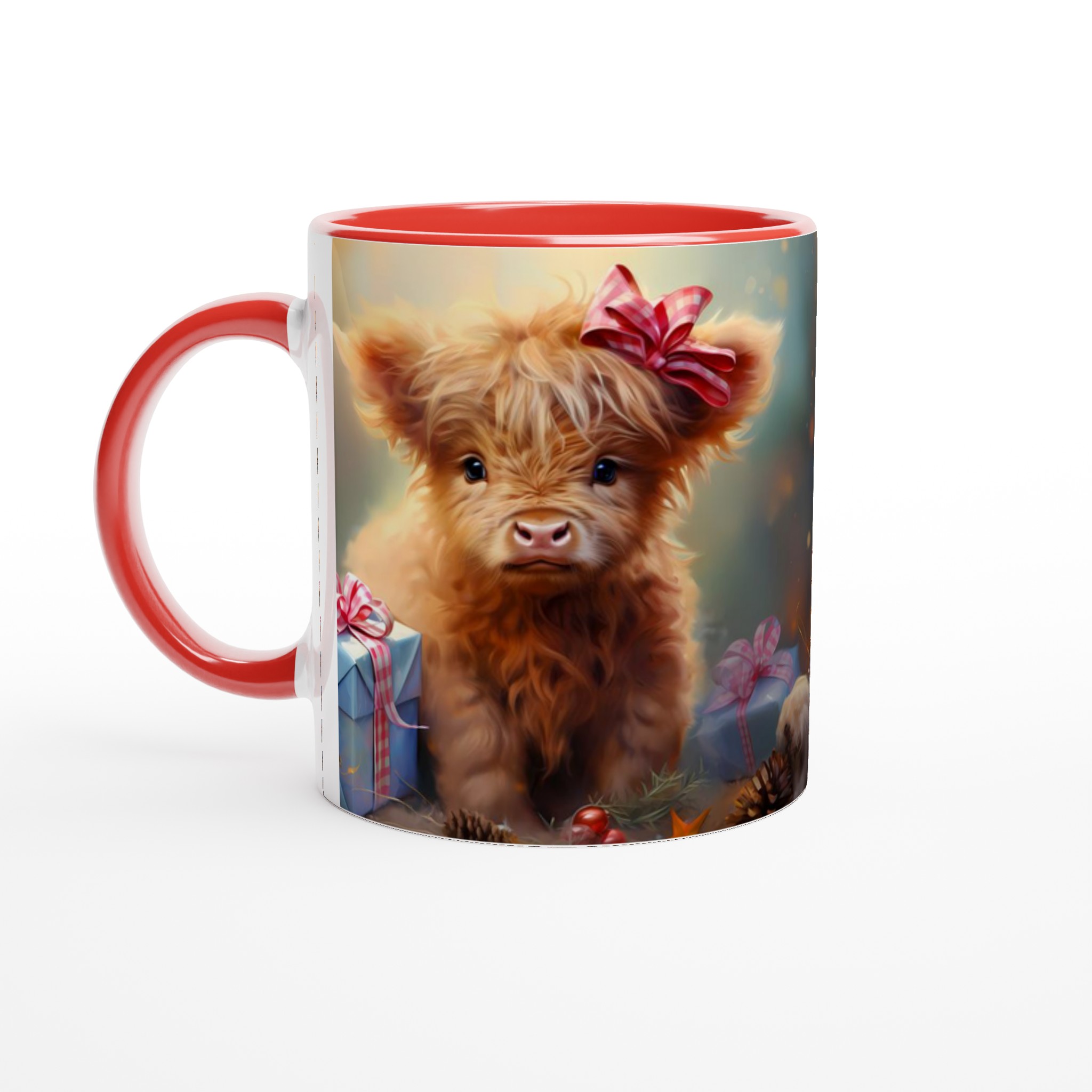 Söt Kalv med Rosett - Premium 11oz Keramikmugg i ditt val av färger 5 ae05aebd-3820-4e59-9781-184d4dc79976