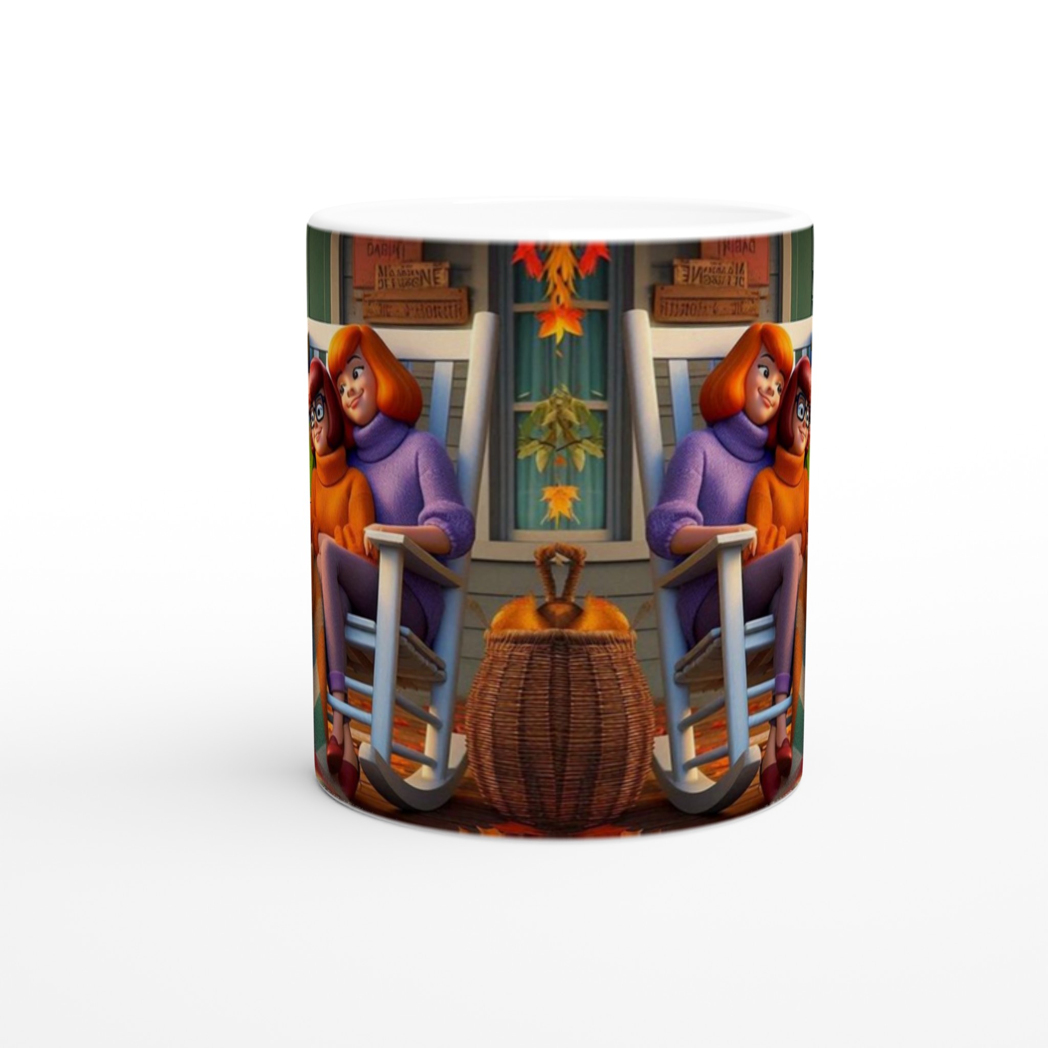 Vit 11oz keramisk mugg med värmande höstmotiv – välj din favoritfärg och gör kaffestunden magisk 8 ae071c4f-434a-4670-94f1-c7185875a49a