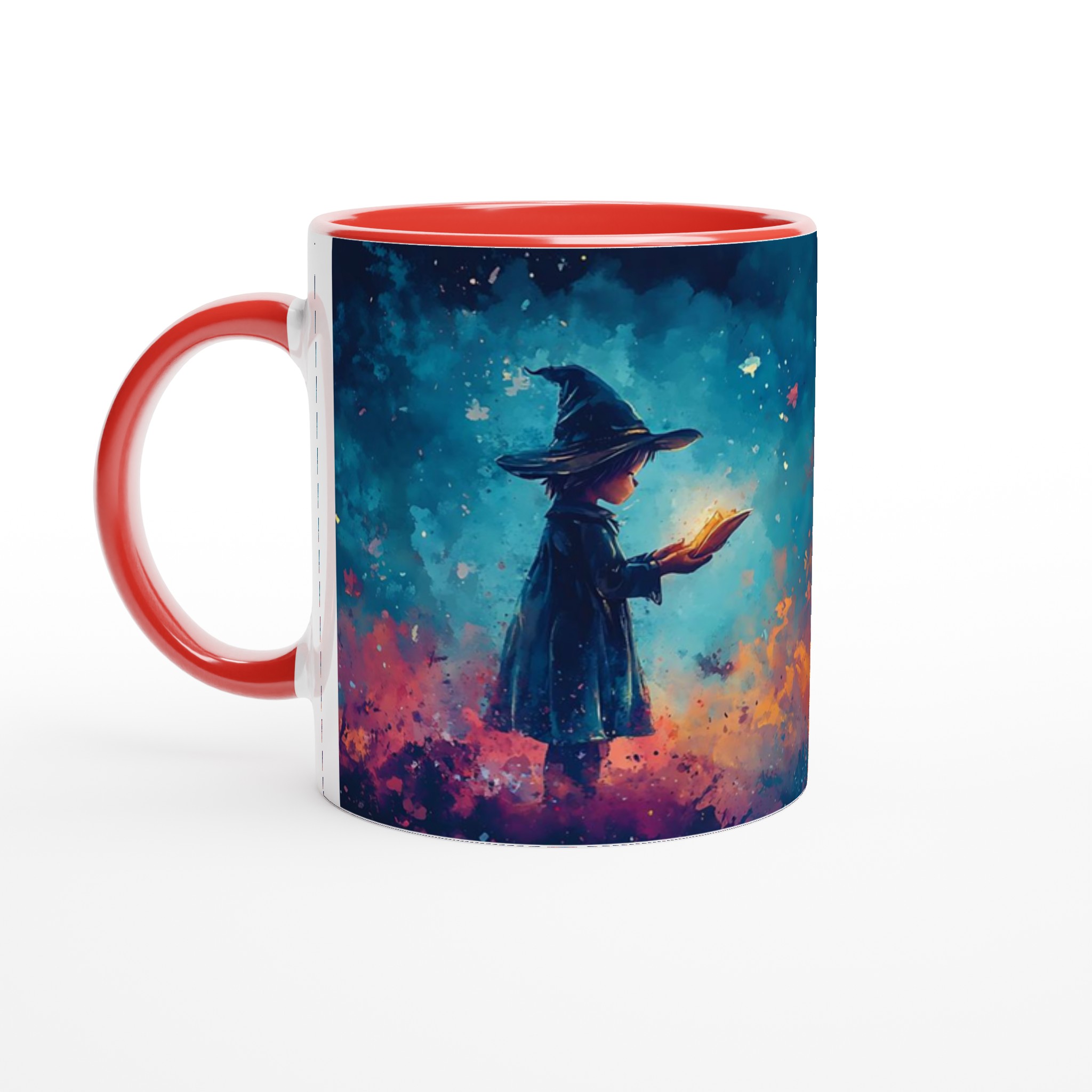 Magical Halloween Pumpkin & Witch Ceramic Mug – Spooky Watercolor Art in Your Choice of 7 Colors 5 aebe3651-ffdf-47fd-859c-905bd0bfd23d