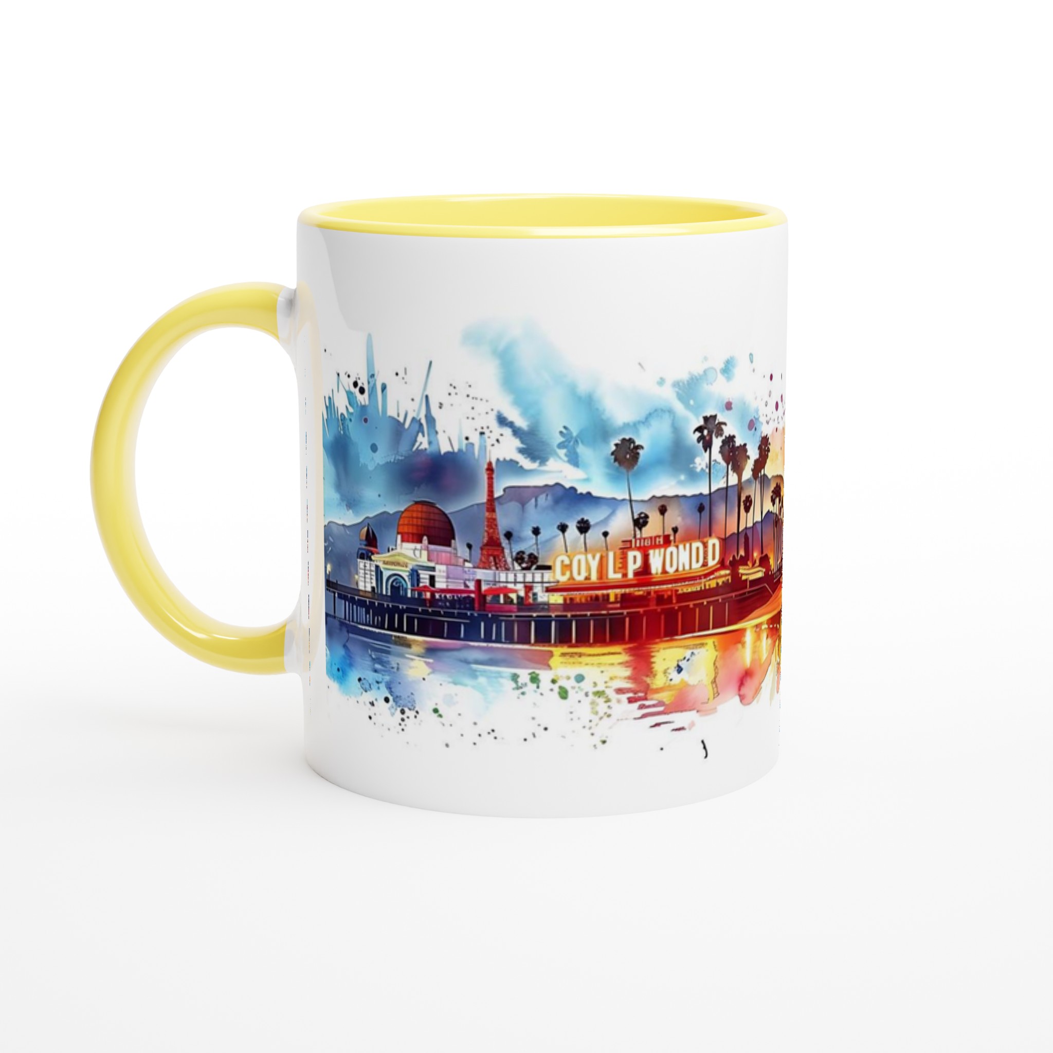 Vit 11oz keramisk mugg med färgstark Los Angeles skyline – välj din favoritfärg 3 aec638ff-d025-457c-a379-5de70c8e4446