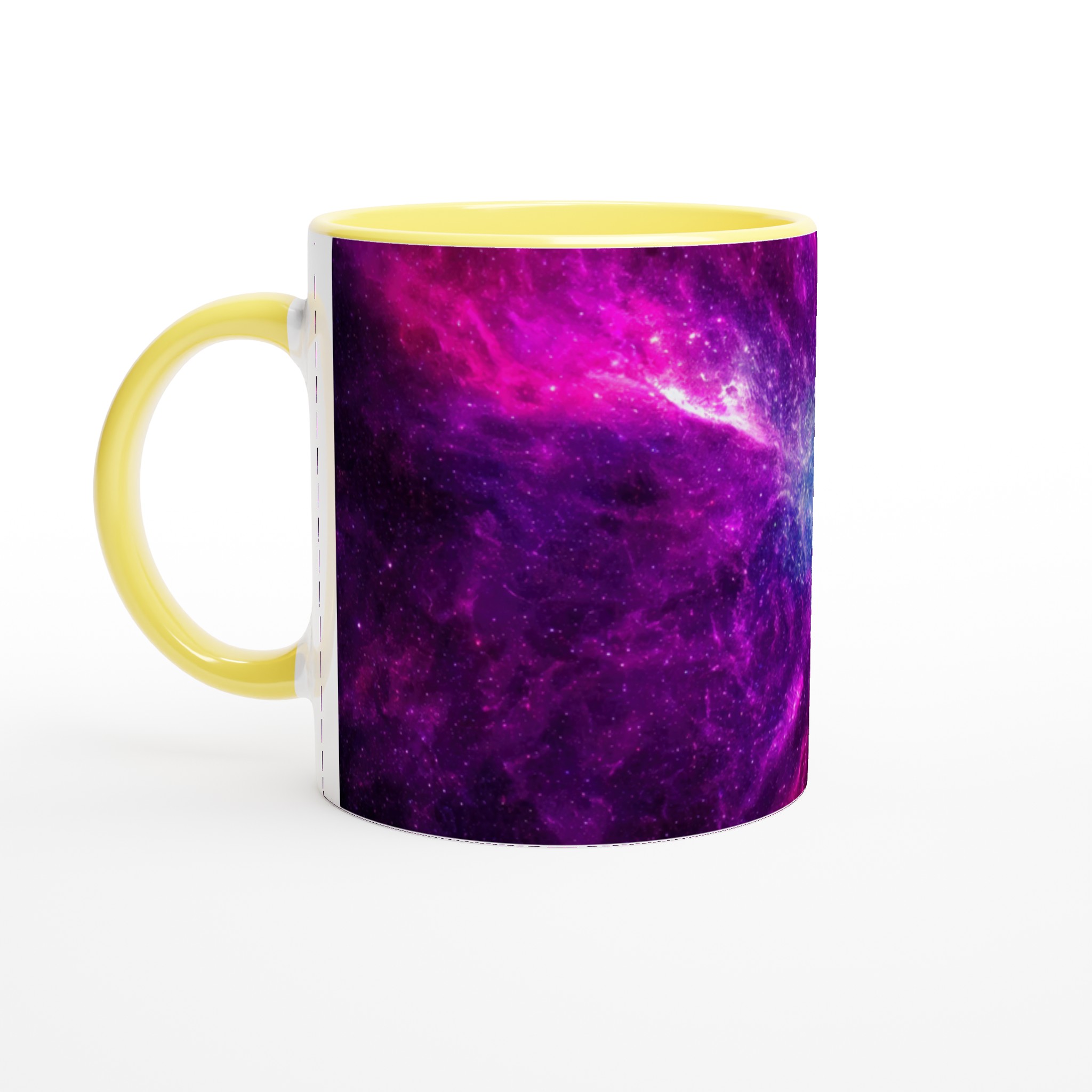 Vit 11oz keramisk mugg med galaxinspirerat motiv – välj din favoritfärg för en unik start på dagen 3 aede95ab-4109-4850-a6a5-0b4389f501fa