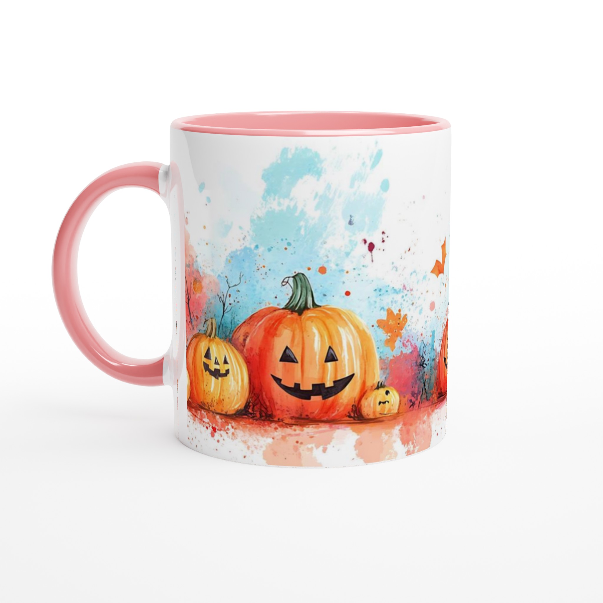 Lekfull Halloween Pumpa Mugg - Keramisk Kopp med Akvarell-inspirerad Design i Ditt Val av Färg 6 aefdeb6d-69d2-47d4-a3dd-82a41ed216a1