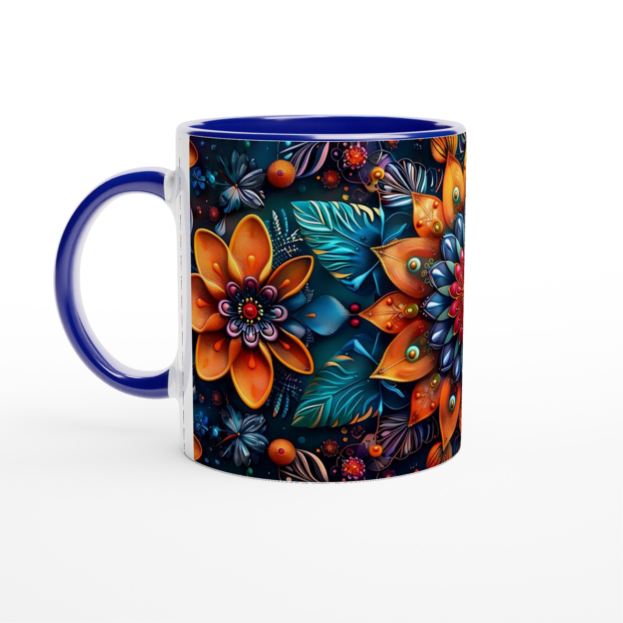 Mångfärgad abstrakt blommig keramikmugg – 11 oz premium kaffemugg i 7 livfulla färger 2 af02abb2-f63d-4686-8f8b-bb439a2eef00