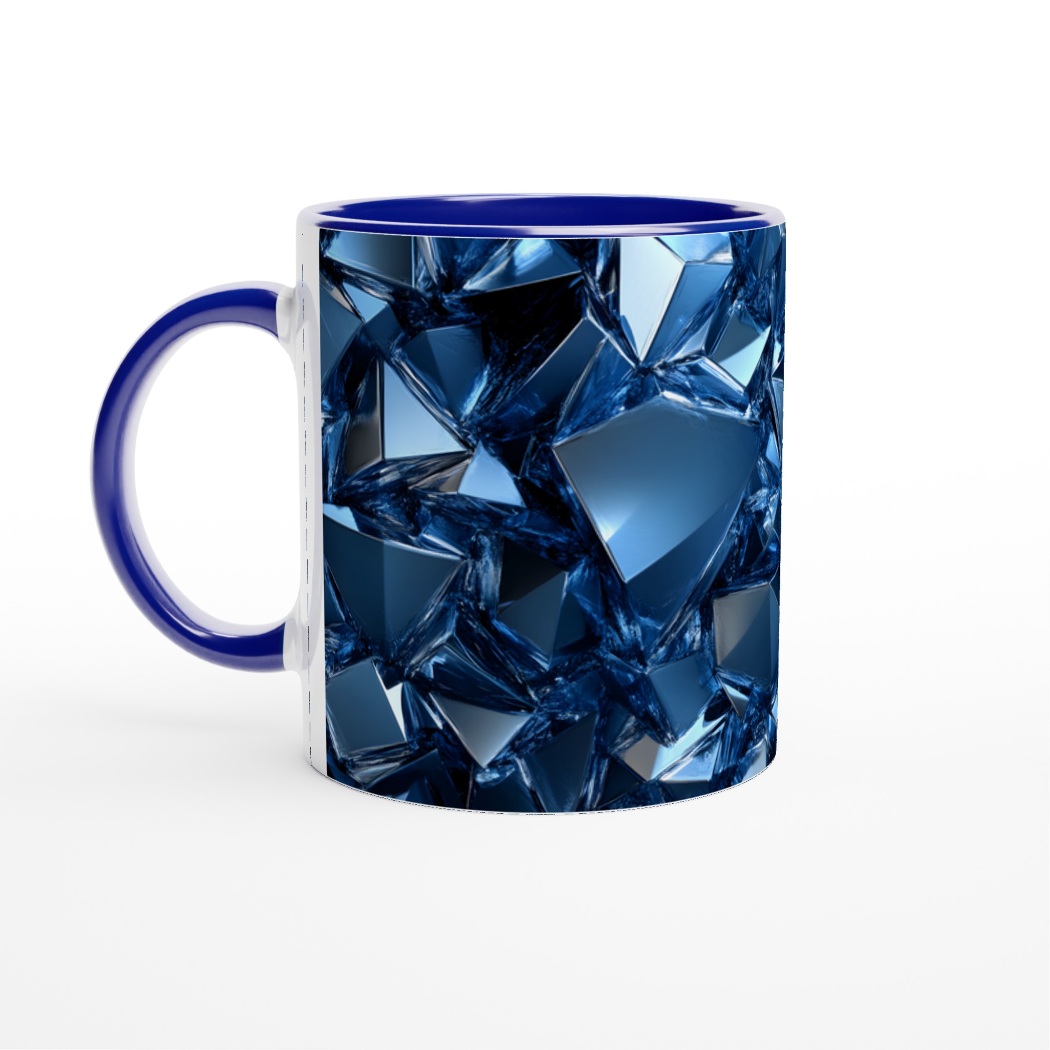 Djupblå Kristallmugg – 11oz Keramisk Mugg med Glittrande Geometrisk Design i Valfri Färg 2 af098023-2774-4a53-9265-203a5e714294