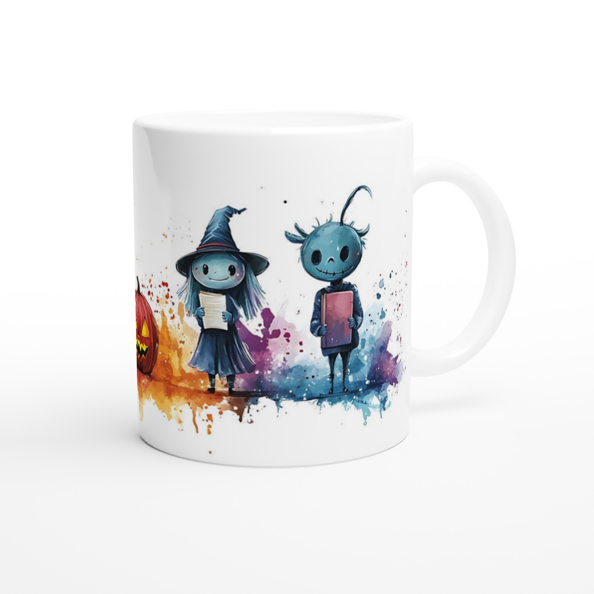 Förtrollande Halloween Vattenfärgsmugg – 11oz Keramisk Mugg med Lekfulla Monster & Pumpor 9 af3ce6c3-1ea3-4030-8831-b8afc7d3f4e9