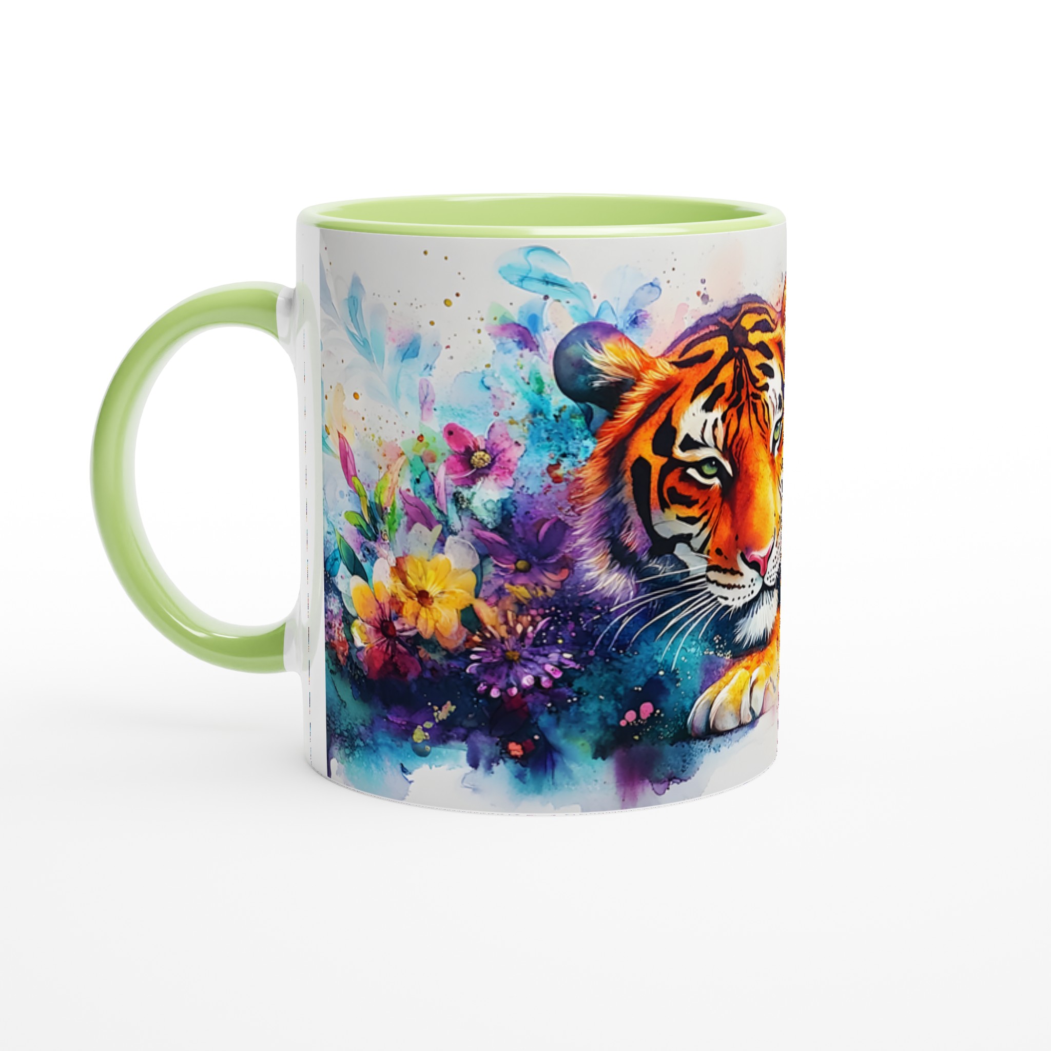 Mångfärgad Akvarell Tiger Mugg – Vibrerande Konst för Din Kaffestund, Välj Din Favoritfärg! 7 af89eedf-0d03-4d1a-8870-08403ccd49fb