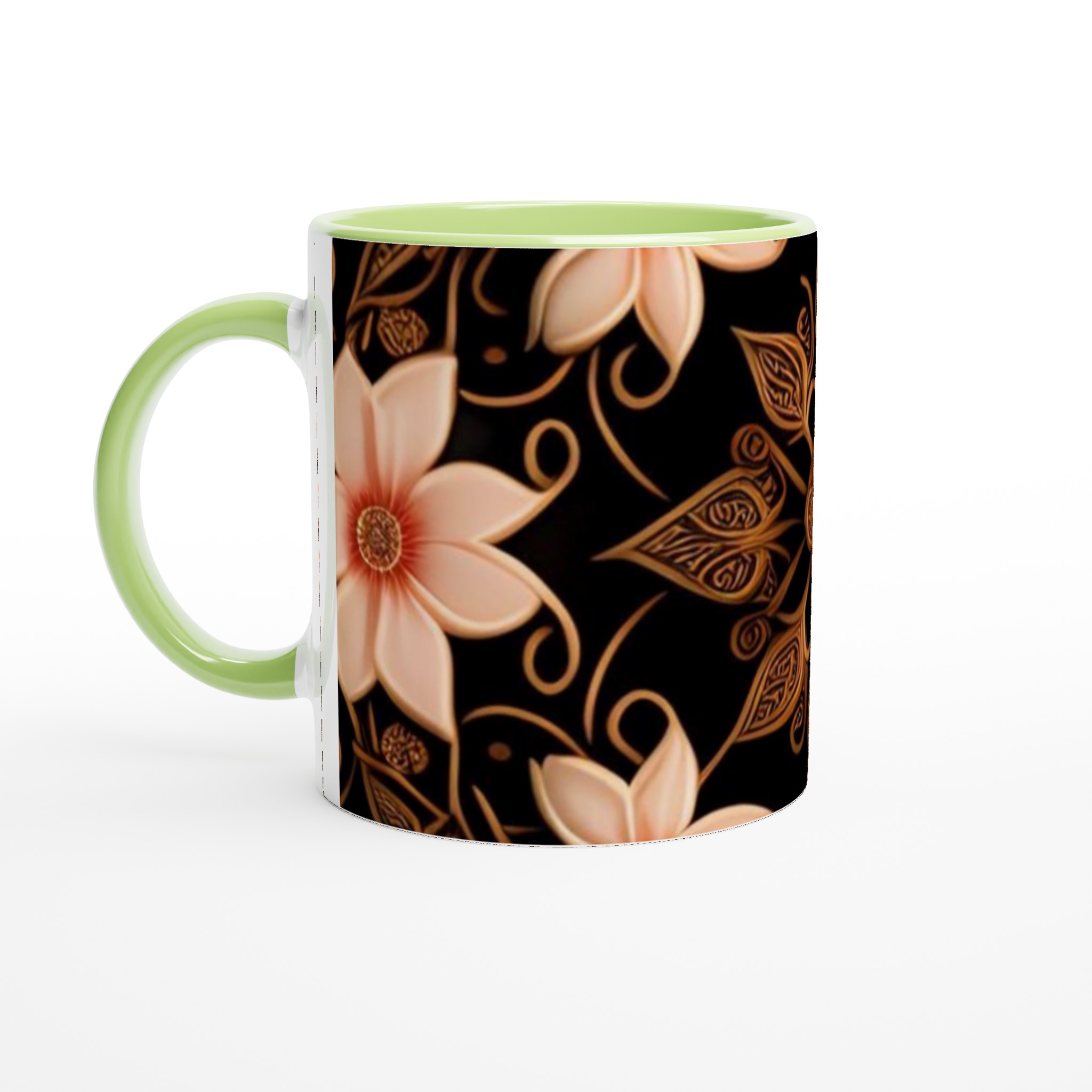 Elegant Floral Mandala 11oz Ceramic Mug – Choose Your Perfect Hue 7 af9ba421-ad7b-4f22-9887-aba256833395