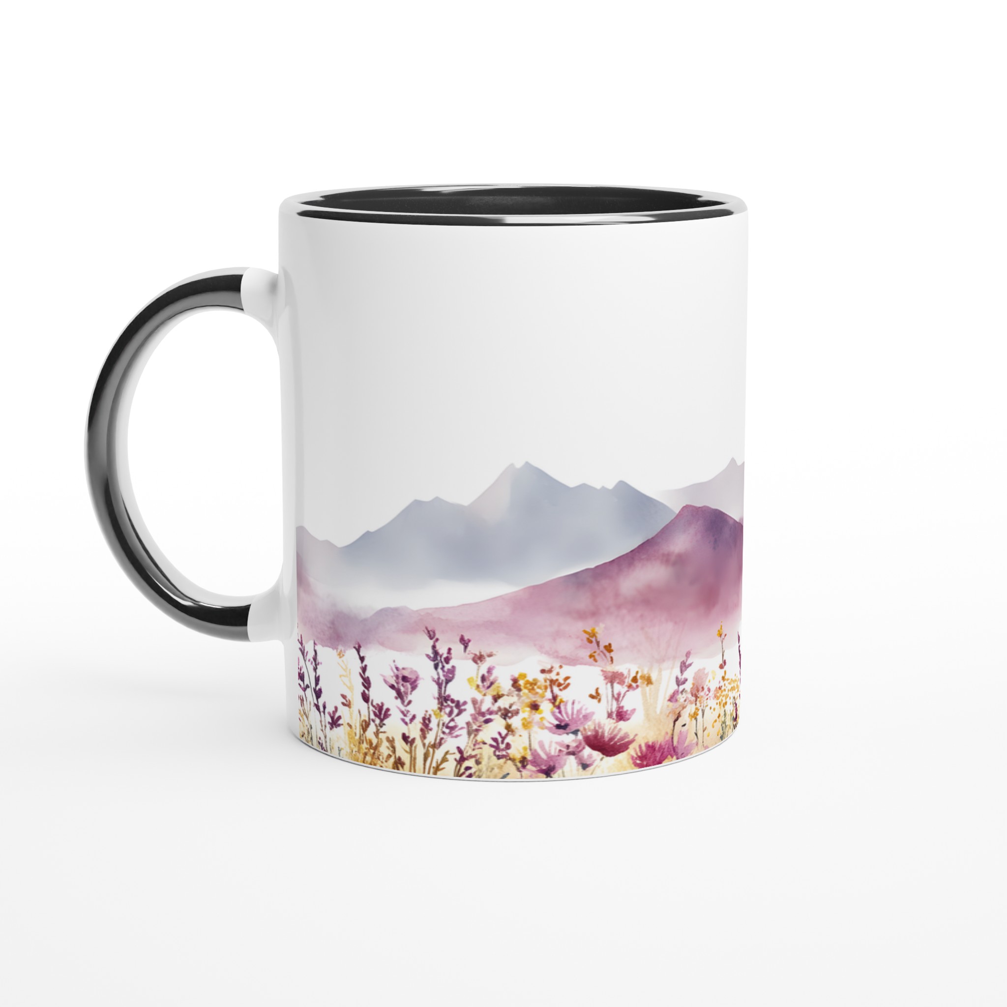 Akvarell Berg och Vildblommor Keramikmugg – En touch av lugn i din vardag 4 afd63d9d-a2b8-453c-900a-762c7e39055b