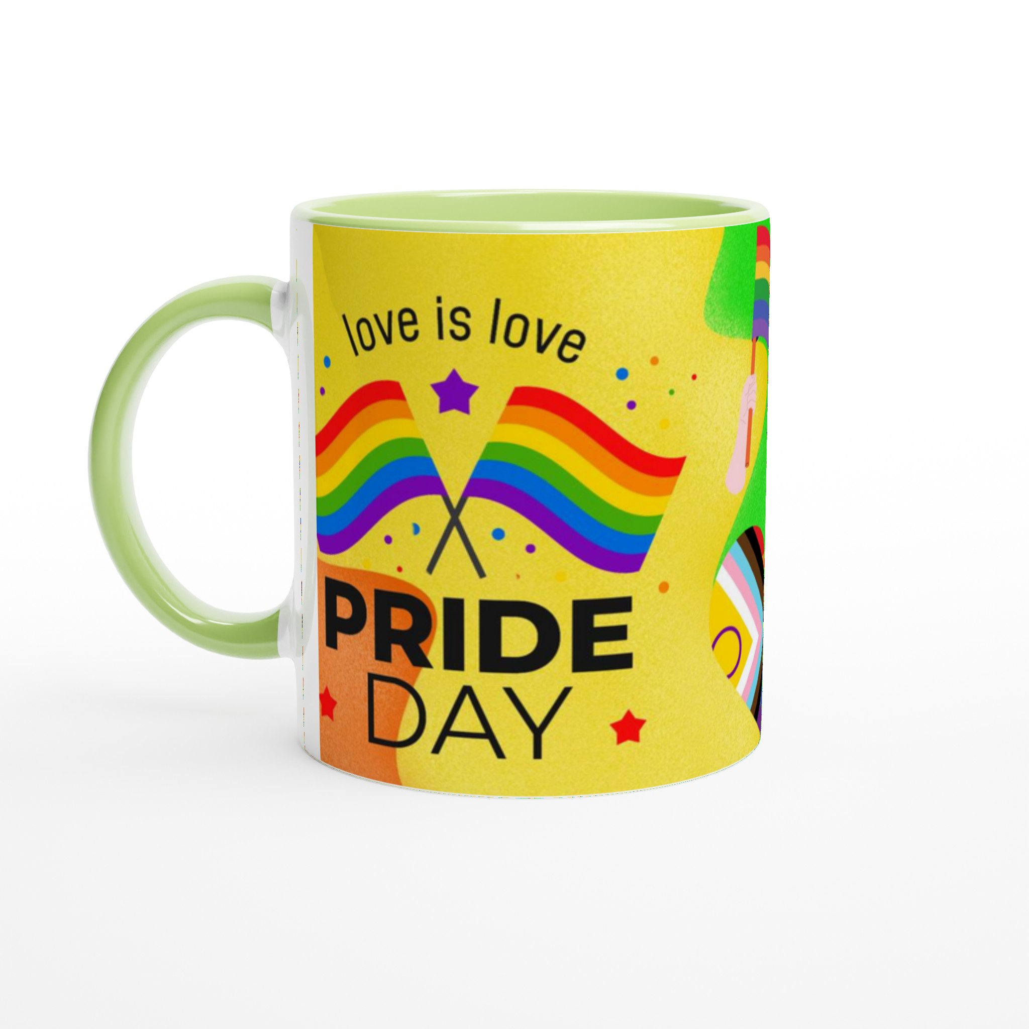 Vit 11oz keramisk mugg med Pride-design i regnbågens färger 7 afe18d4f-c1ef-41b0-bbdc-3d4608f368bd